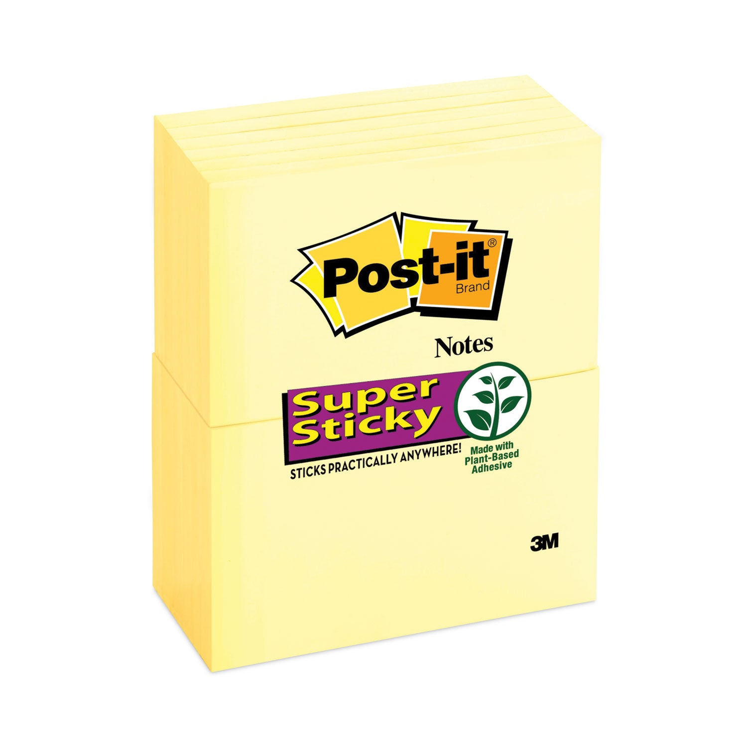 Pads in Canary Yellow, 3" x 5", 90 Sheets/Pad, 12 Pads/Pack -