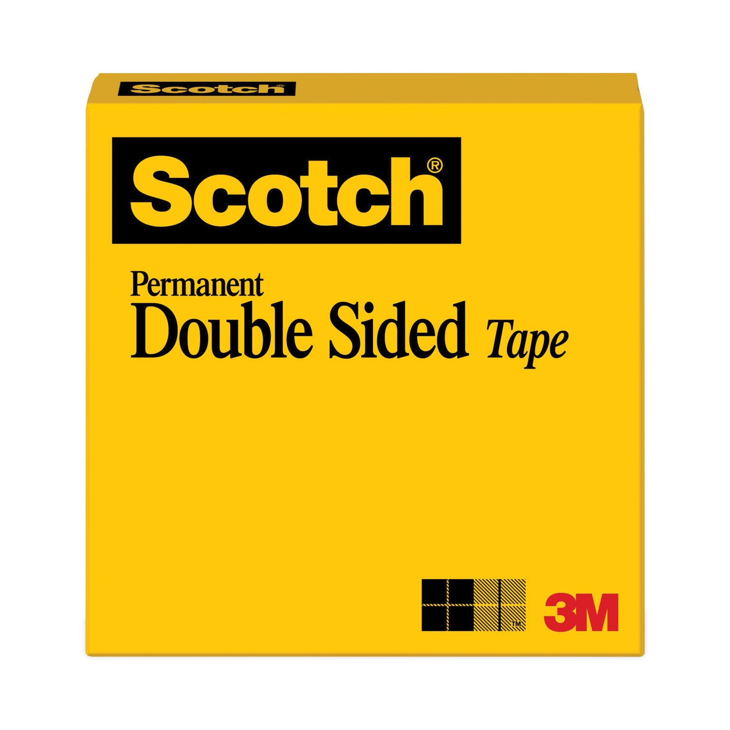 Double-Sided Tape, 3" Core, 0.5" x 36 yds, Clear -
