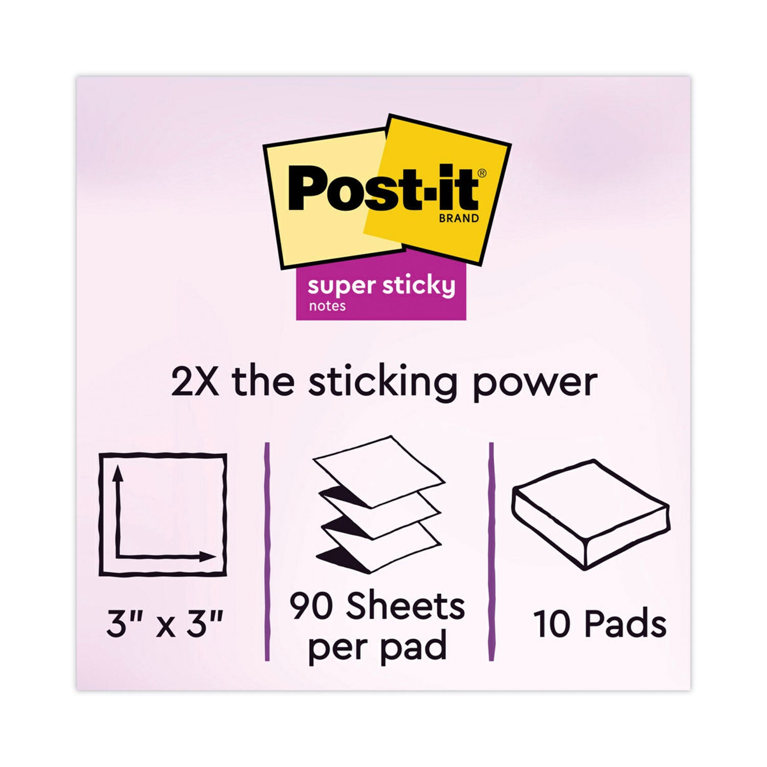 Pop-up 3 x 3 Note Refill, 3" x 3", Playful Primaries Collection Colors, 90 Sheets/Pad, 10 Pads/Pack -