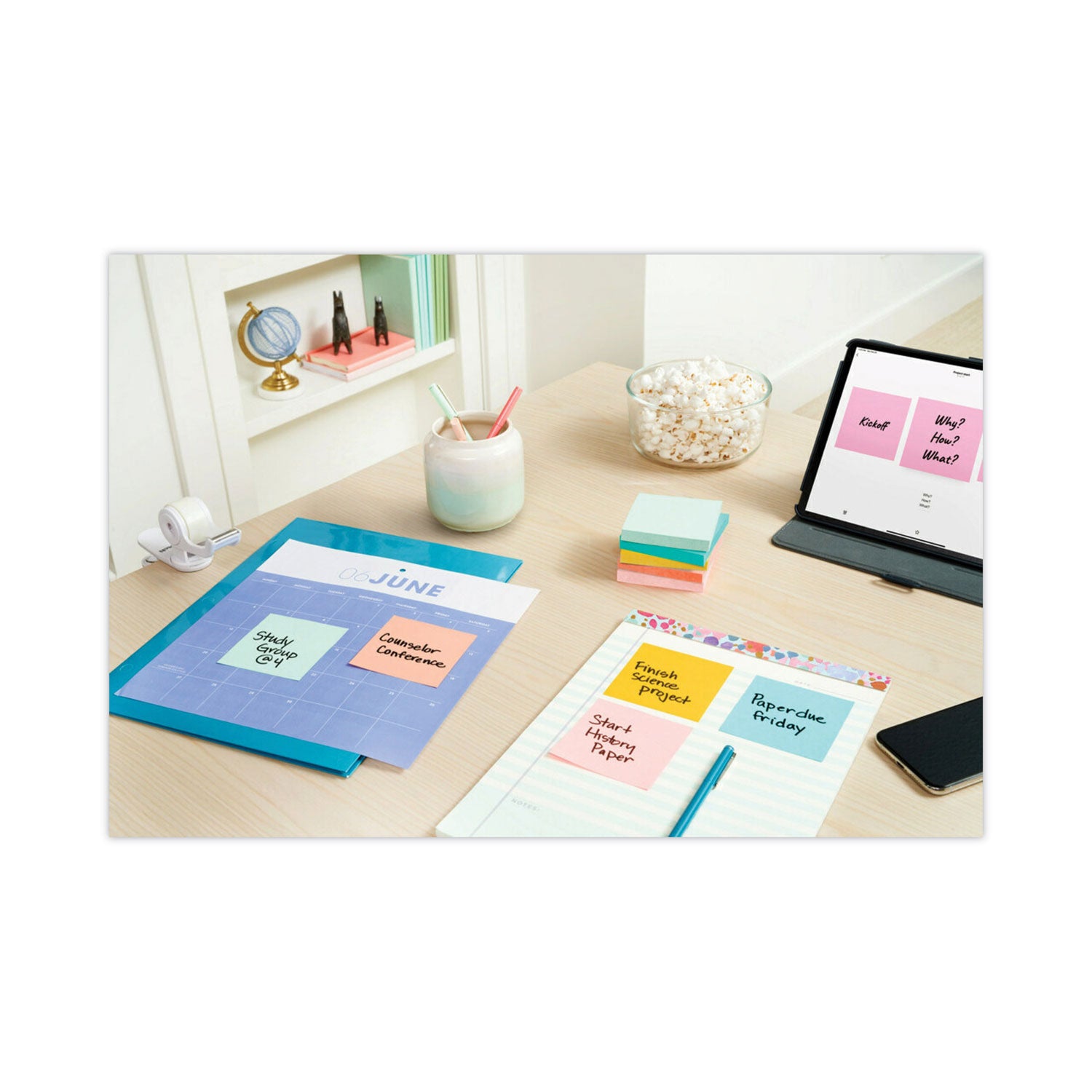 Original Pop-up Refill Value Pack, 3" x 3", Beachside Cafe Collection Colors, 100 Sheets/Pad, 12 Pads/Pack -