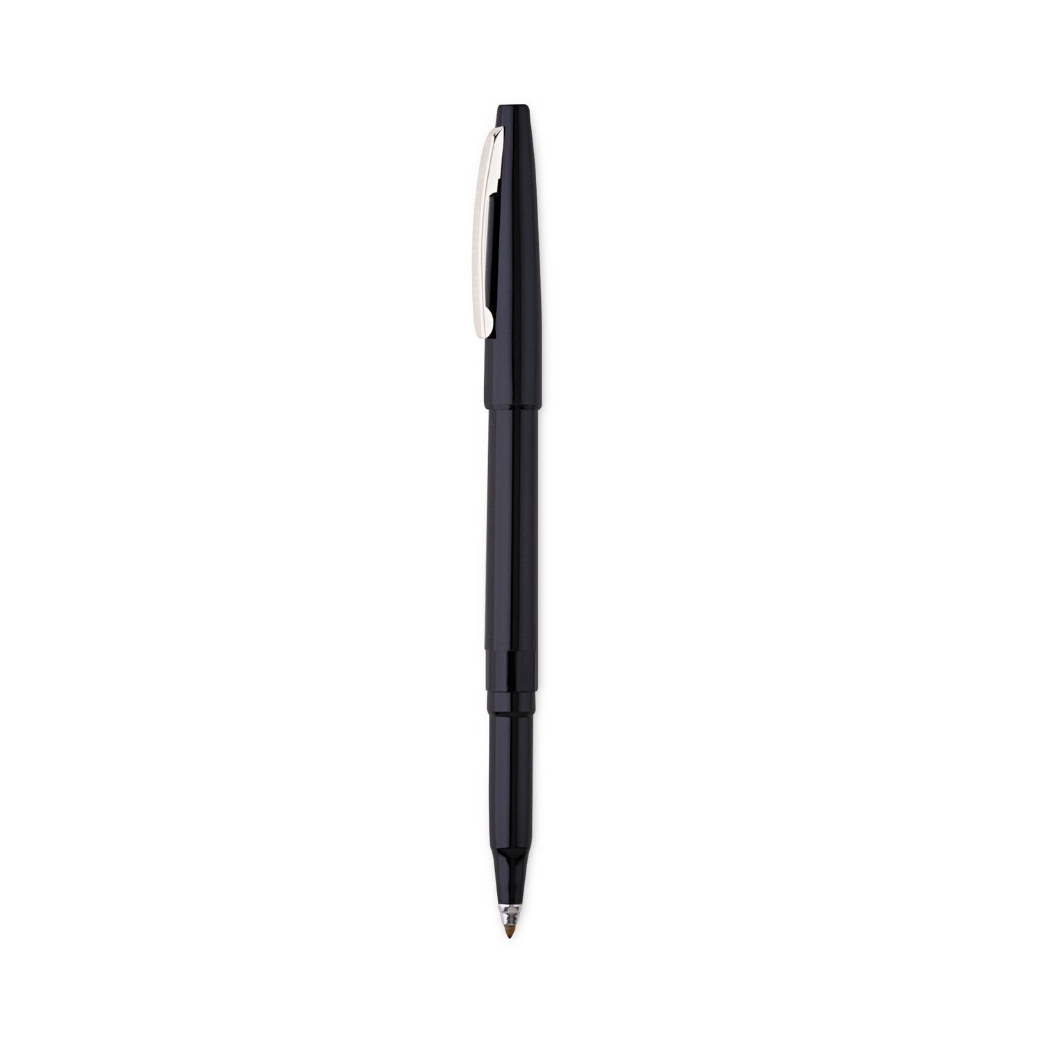 Rolling Writer Roller Ball Pen, Stick, Medium 0.8 mm, Black Ink, Black Barrel, Dozen -