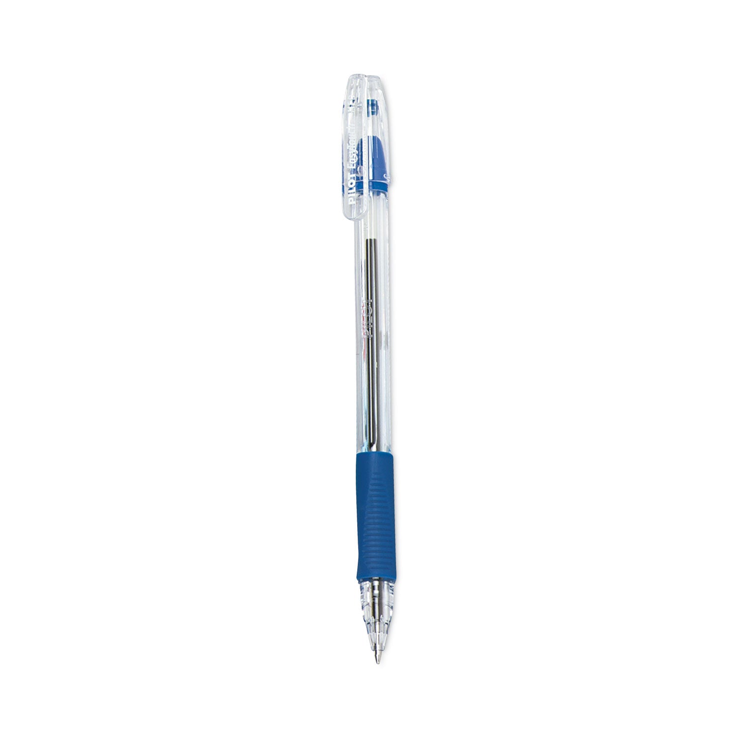 EasyTouch Ballpoint Pen, Stick, Medium 1 mm, Blue Ink, Clear/Blue Barrel, Dozen -