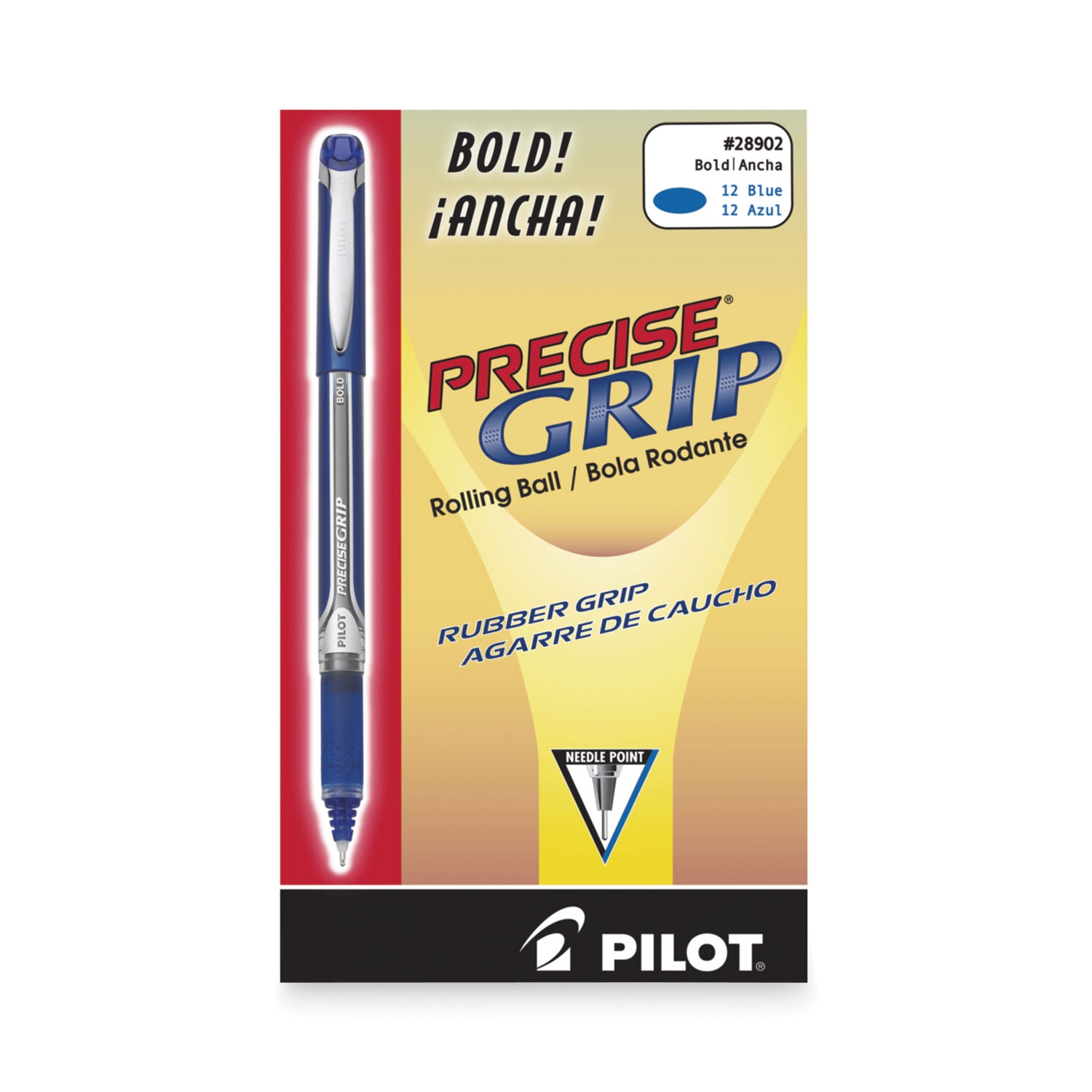 Precise Grip Roller Ball Pen, Stick, Bold 1 mm, Blue Ink, Blue Barrel -