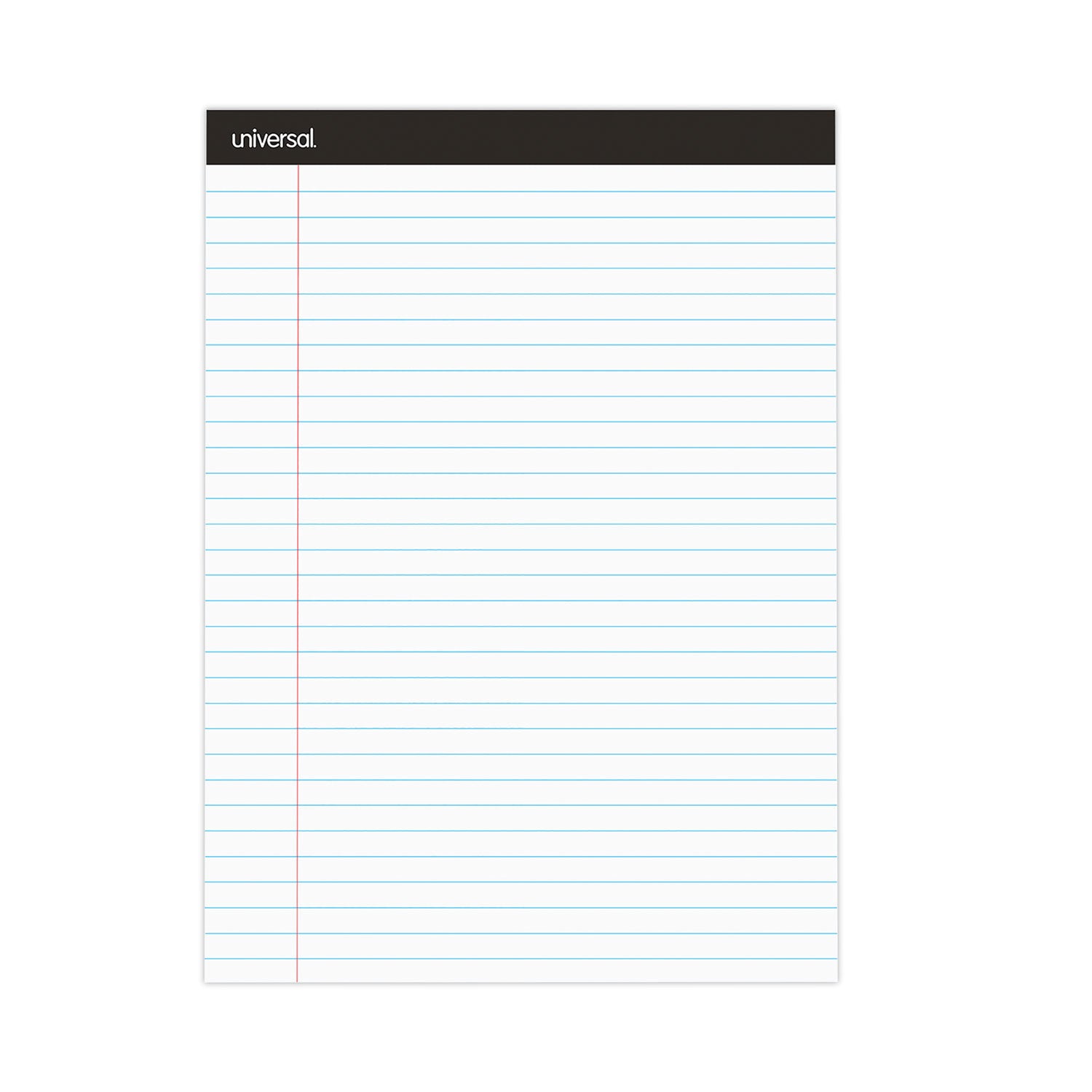 Premium Ruled Writing Pads with Heavy-Duty Back, Wide/Legal Rule, Black Headband, 50 White 8.5 x 11 Sheets, 6/Pack -
