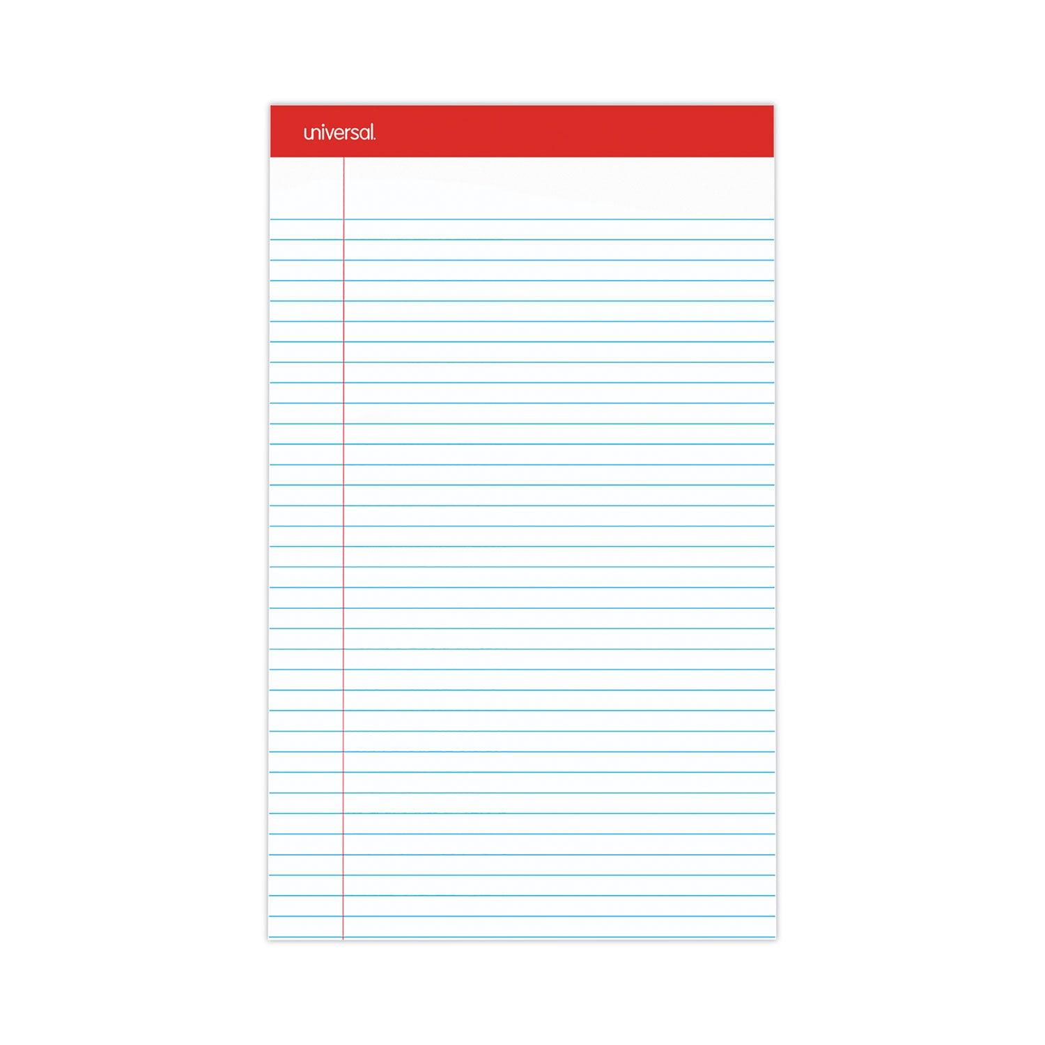 Perforated Ruled Writing Pads, Wide/Legal Rule, Red Headband, 50 White 8.5 x 14 Sheets, Dozen -