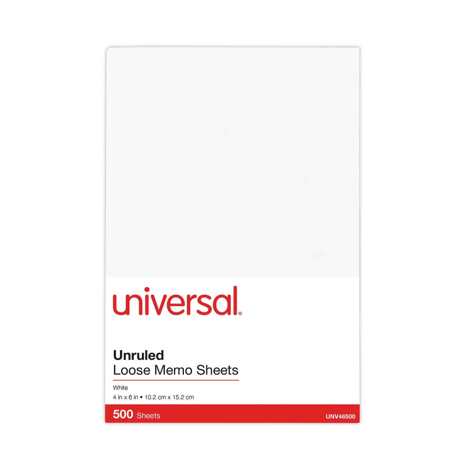Loose White Memo Sheets, 4 x 6, Unruled, Plain White, 500/Pack -