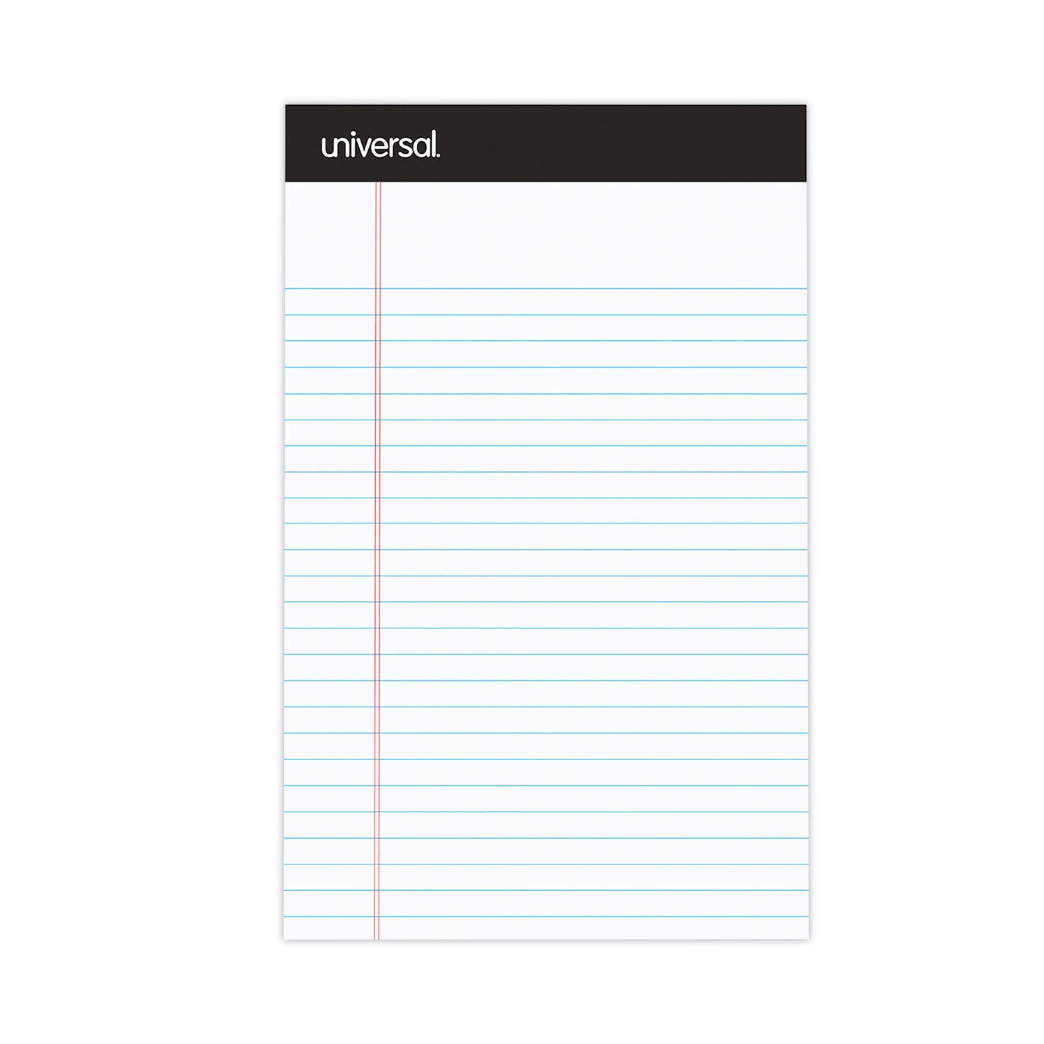 Premium Ruled Writing Pads with Heavy-Duty Back, Narrow Rule, Black Headband, 50 White 5 x 8 Sheets, 12/Pack -