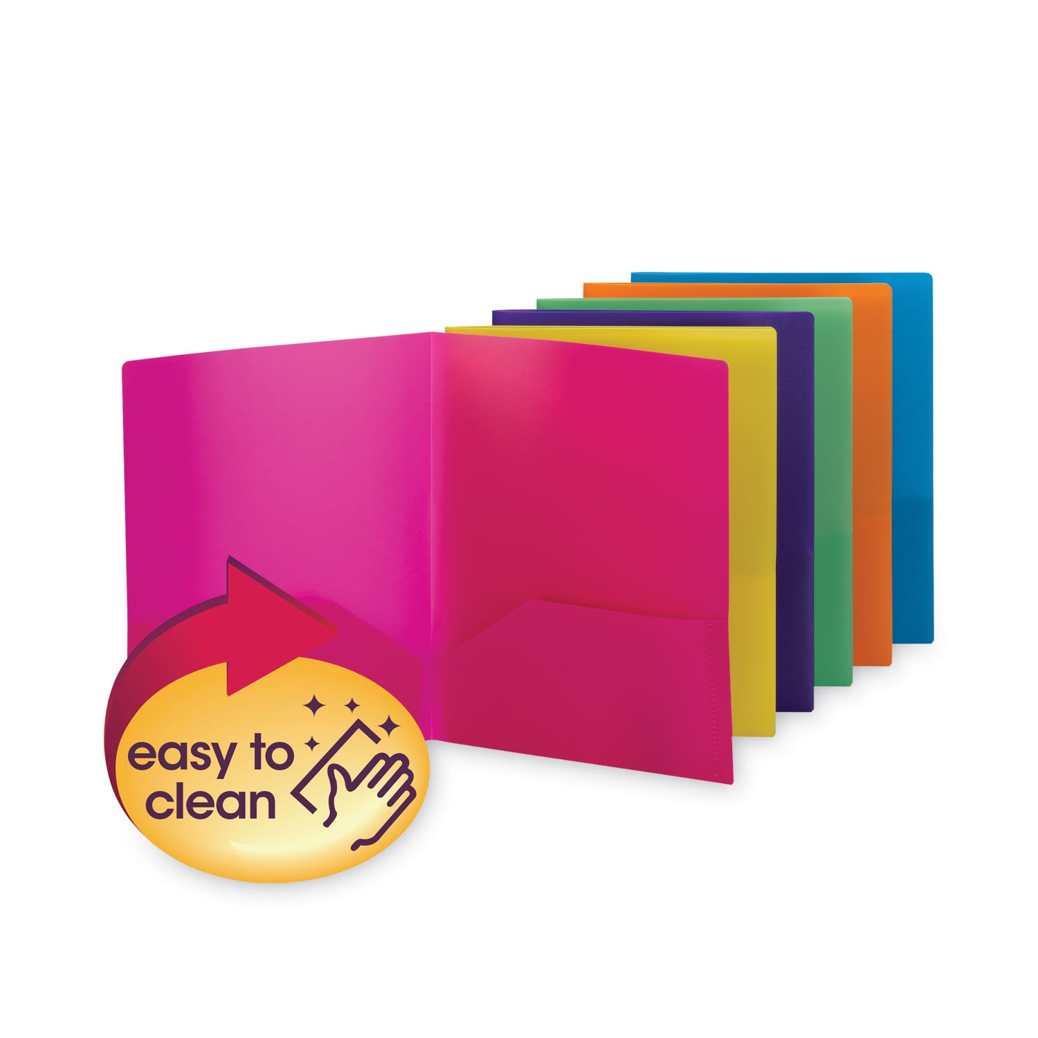 poly-two-pocket-folders-100-sheet-capacity-11-x-85-assorted-6-pack_smd87761 - 2