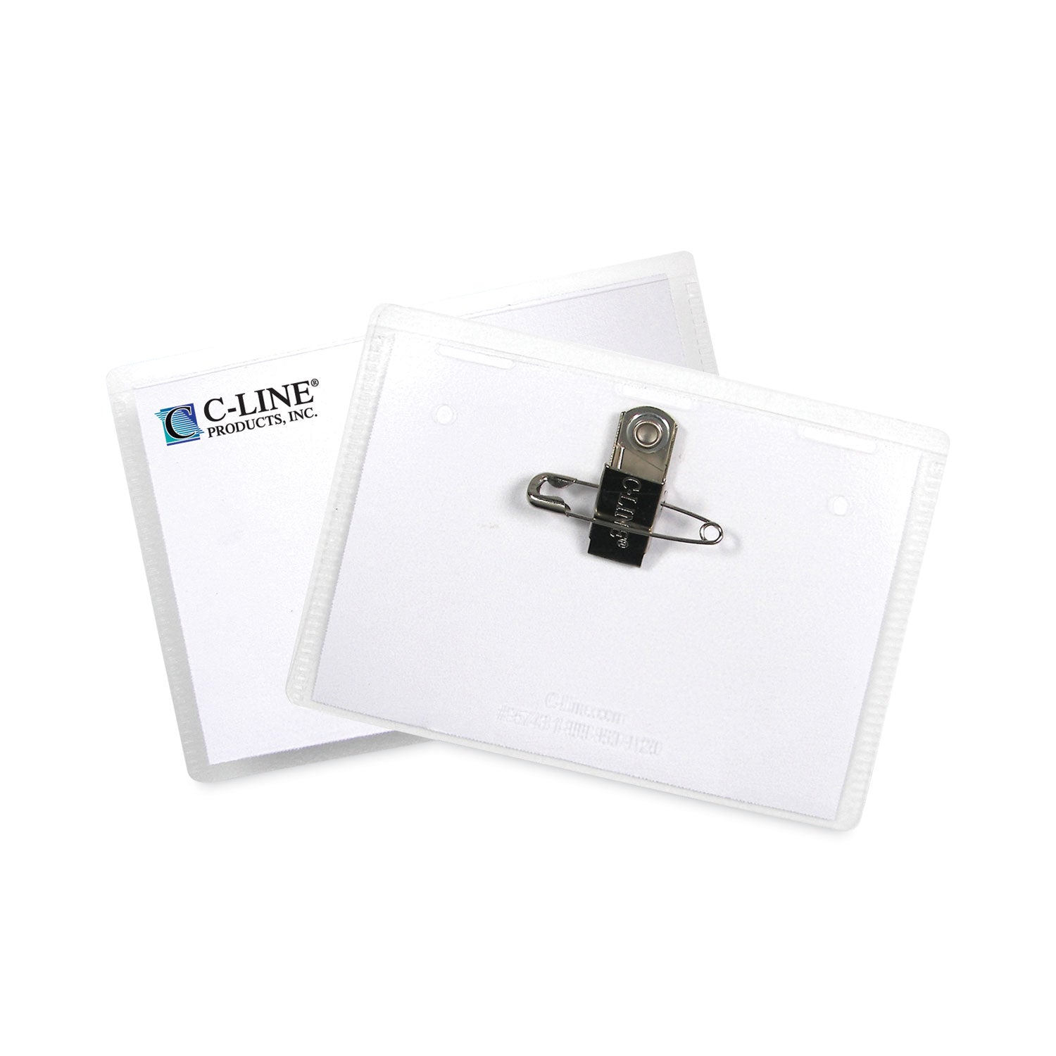Name Badge Kits, Top Load, 4 x 3, Clear, Combo Clip/Pin, 50/Box -