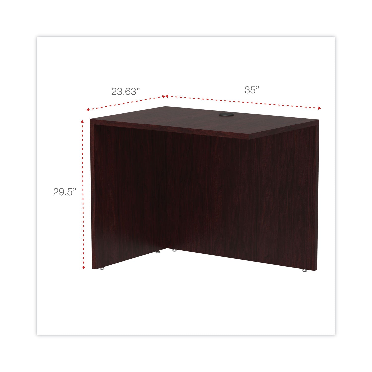Alera Valencia Series Reversible Return/Bridge Shell, 35w x 23.63d x 29.5h, Mahogany -