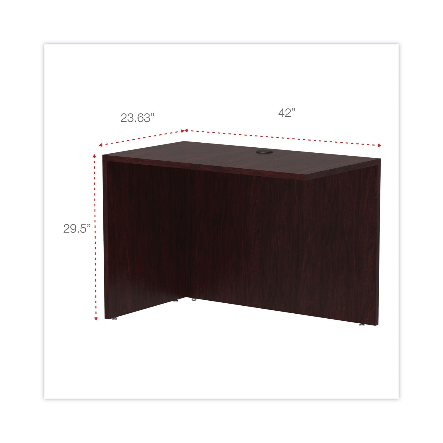 Alera Valencia Series Reversible Return/Bridge Shell, 42w x 23.63d x 29.5h. Mahogany -