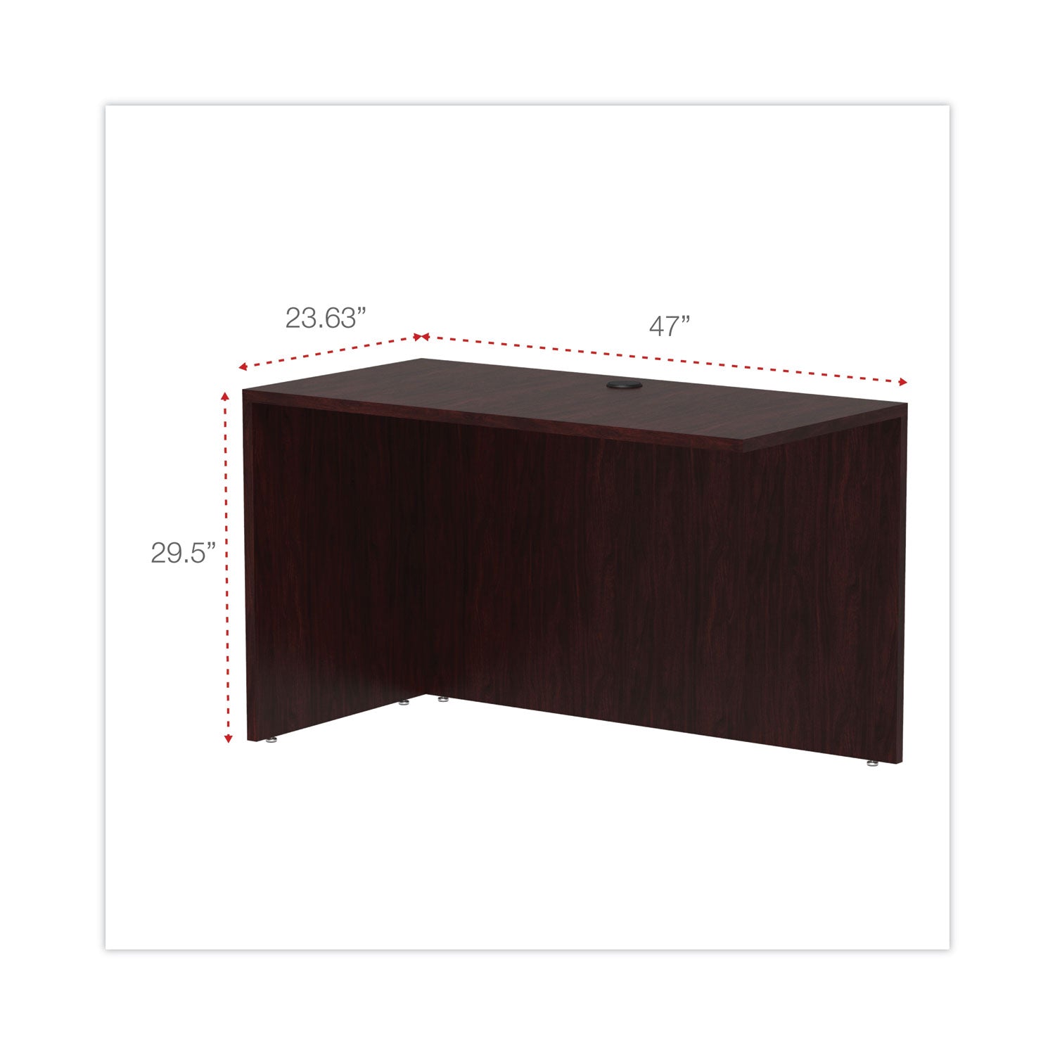 Alera Valencia Series Reversible Return/Bridge Shell, 47.25w x 23.63d x 29.5h, Mahogany -