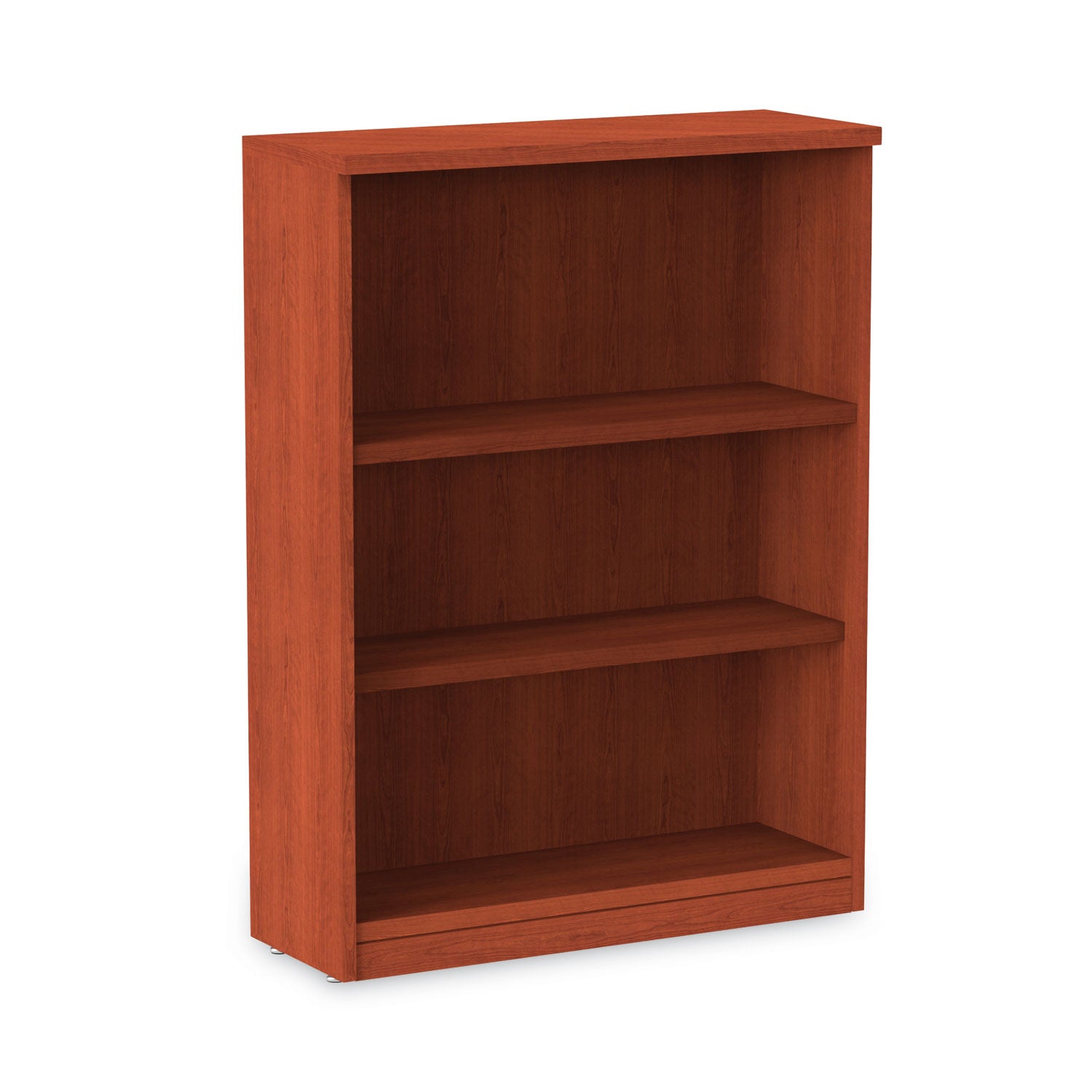 Alera Valencia Series Bookcase, Three-Shelf, 31.75w x 14d x 39.38h, Med Cherry -