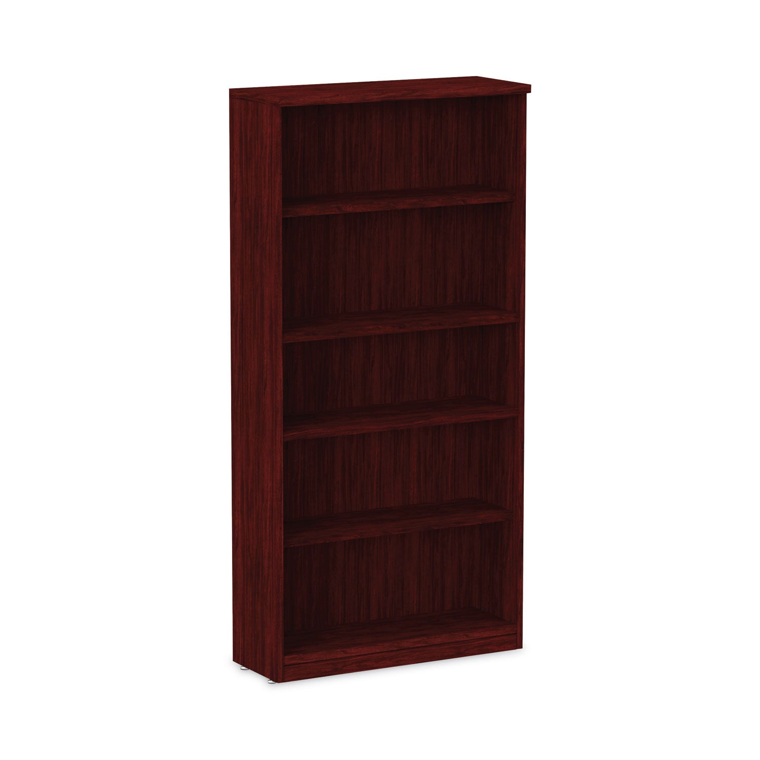 Alera Valencia Series Bookcase, Five-Shelf, 31.75w x 14d x 64.75h, Mahogany -