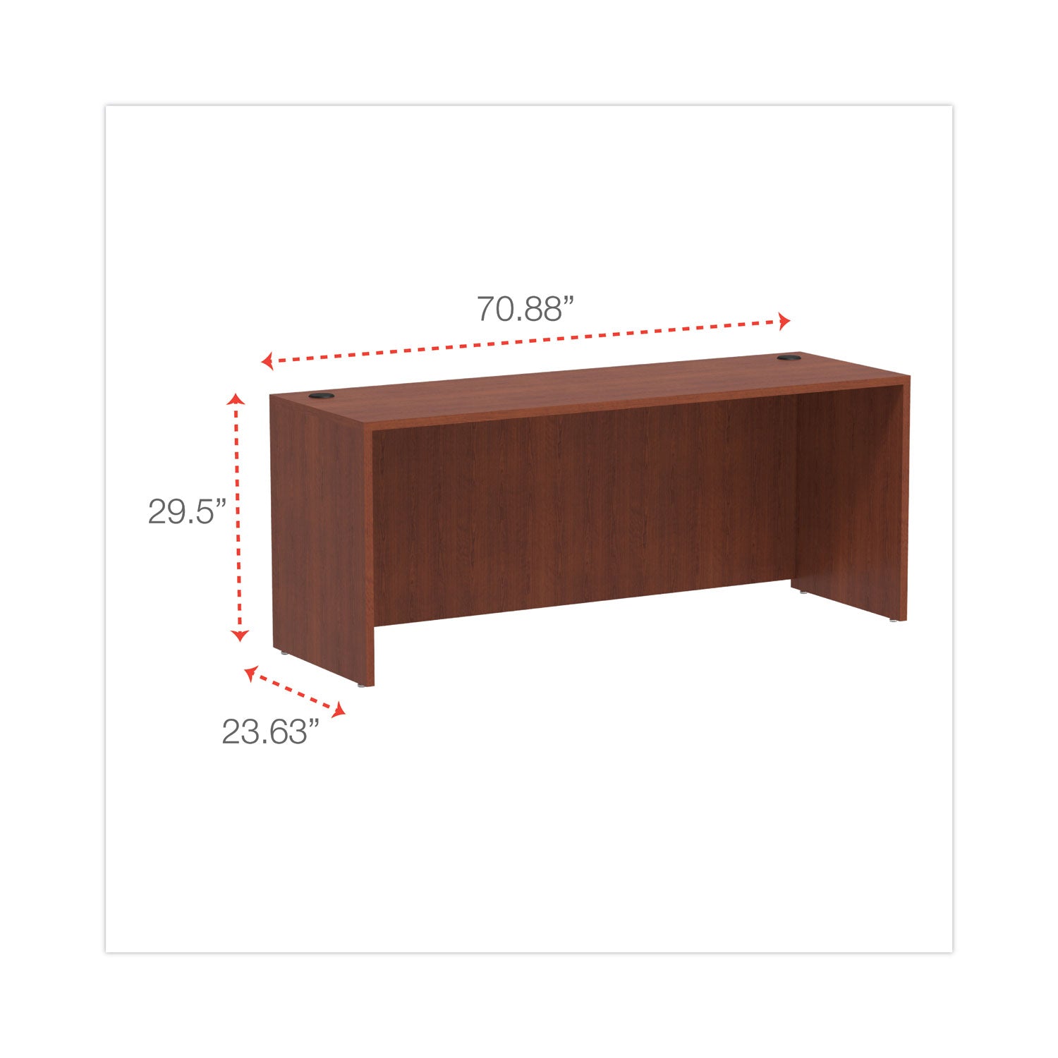 Alera Valencia Series Credenza Shell, 70.88w x 23.63d x 29.5h, Medium Cherry -