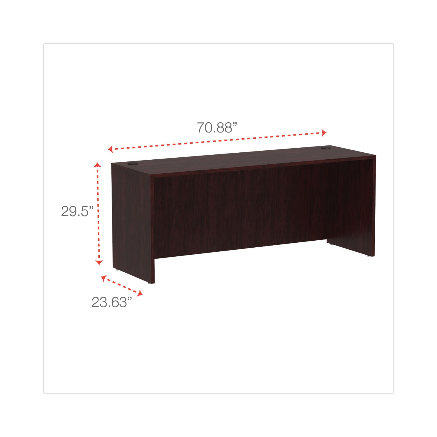 Alera Valencia Series Credenza Shell, 70.88w x 23.63d x 29.5h, Mahogany -