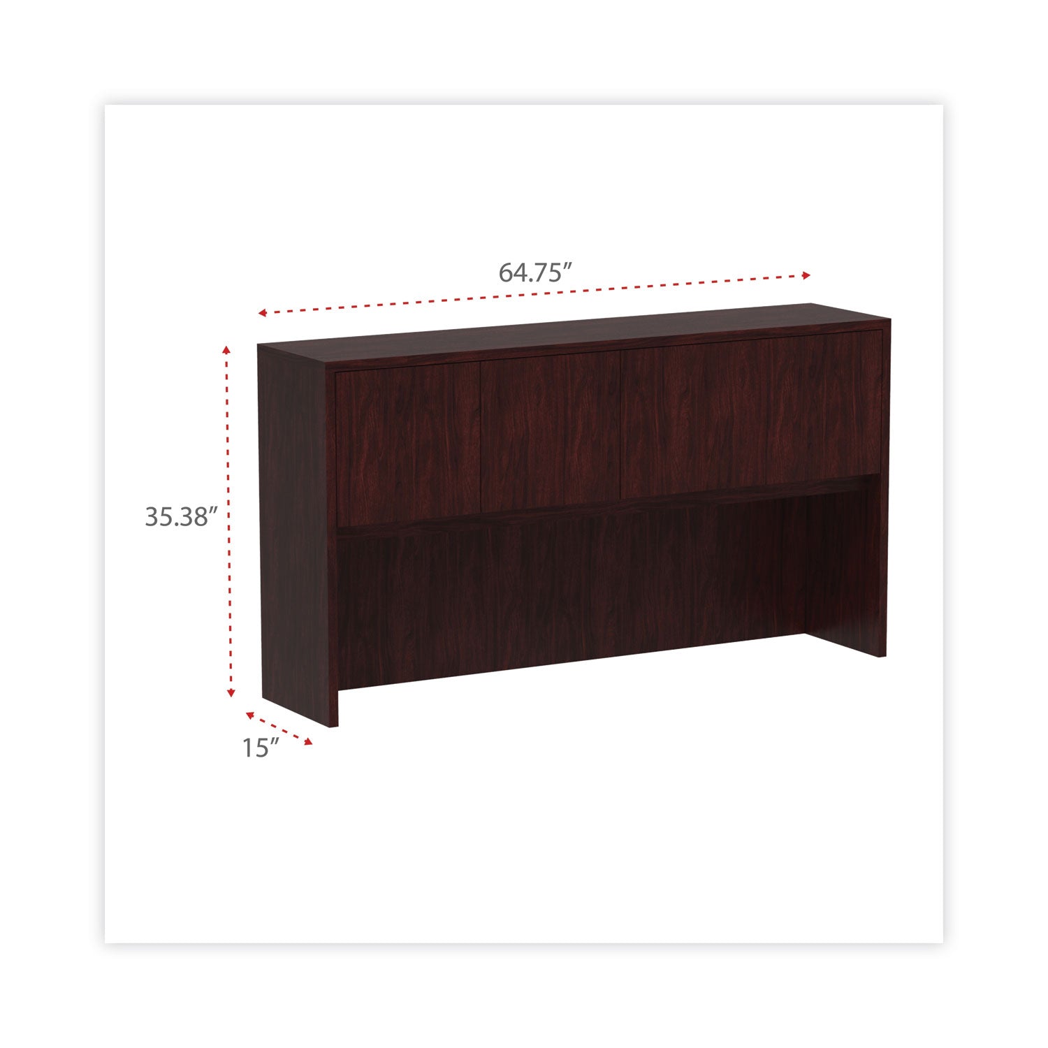 alera-valencia-series-hutch-with-doors-4-compartments-6475w-x-15d-x-3538h-mahogany_aleva286615my - 2