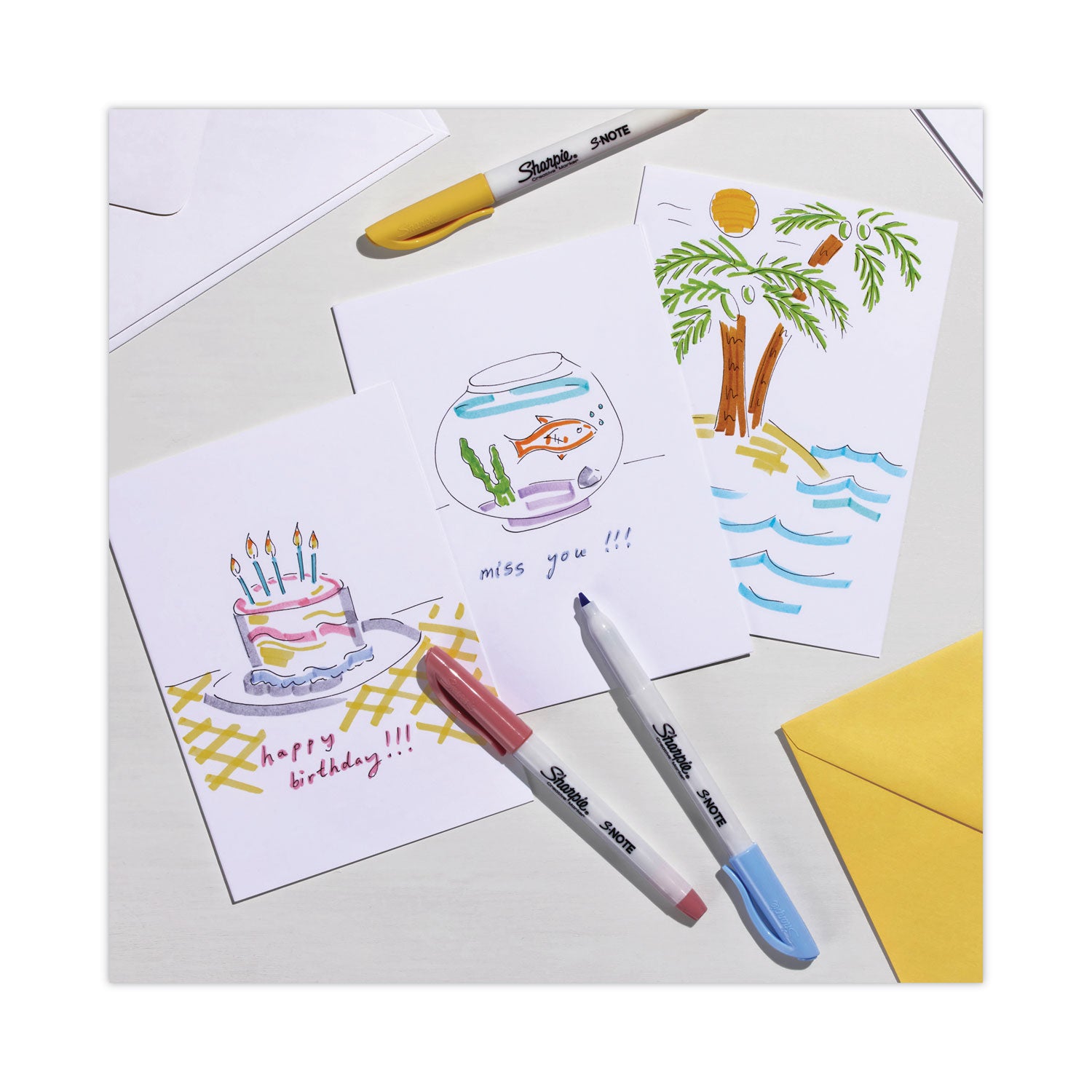 s-note-creative-markers-assorted-ink-colors-bullet-chisel-tip-assorted-barrel-colors-36-pack_san2148154 - 2