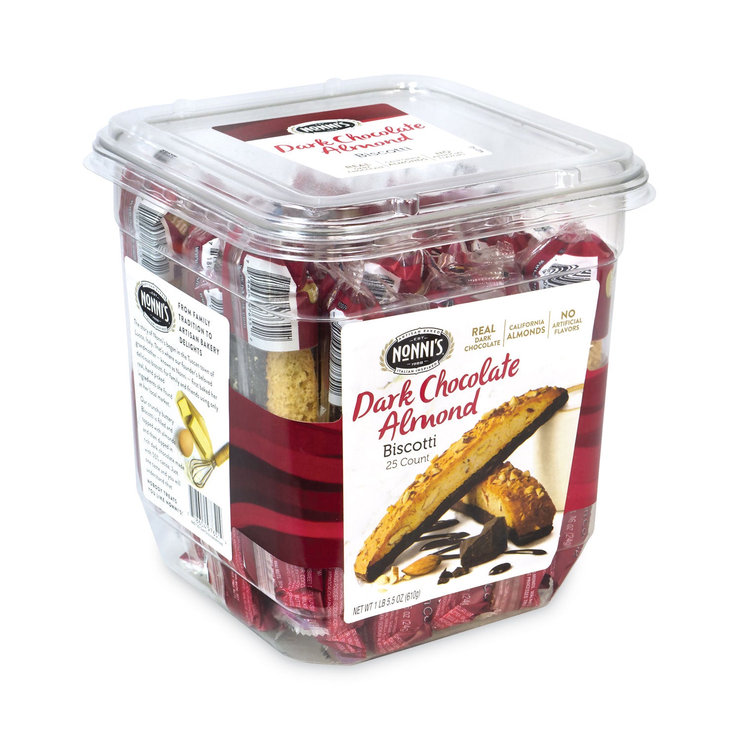 biscotti-dark-chocolate-almond-1-lb-5-oz-tub-25-pieces-tub-1-tub-carton-ships-in-1-3-business-days_grr30700123 - 2