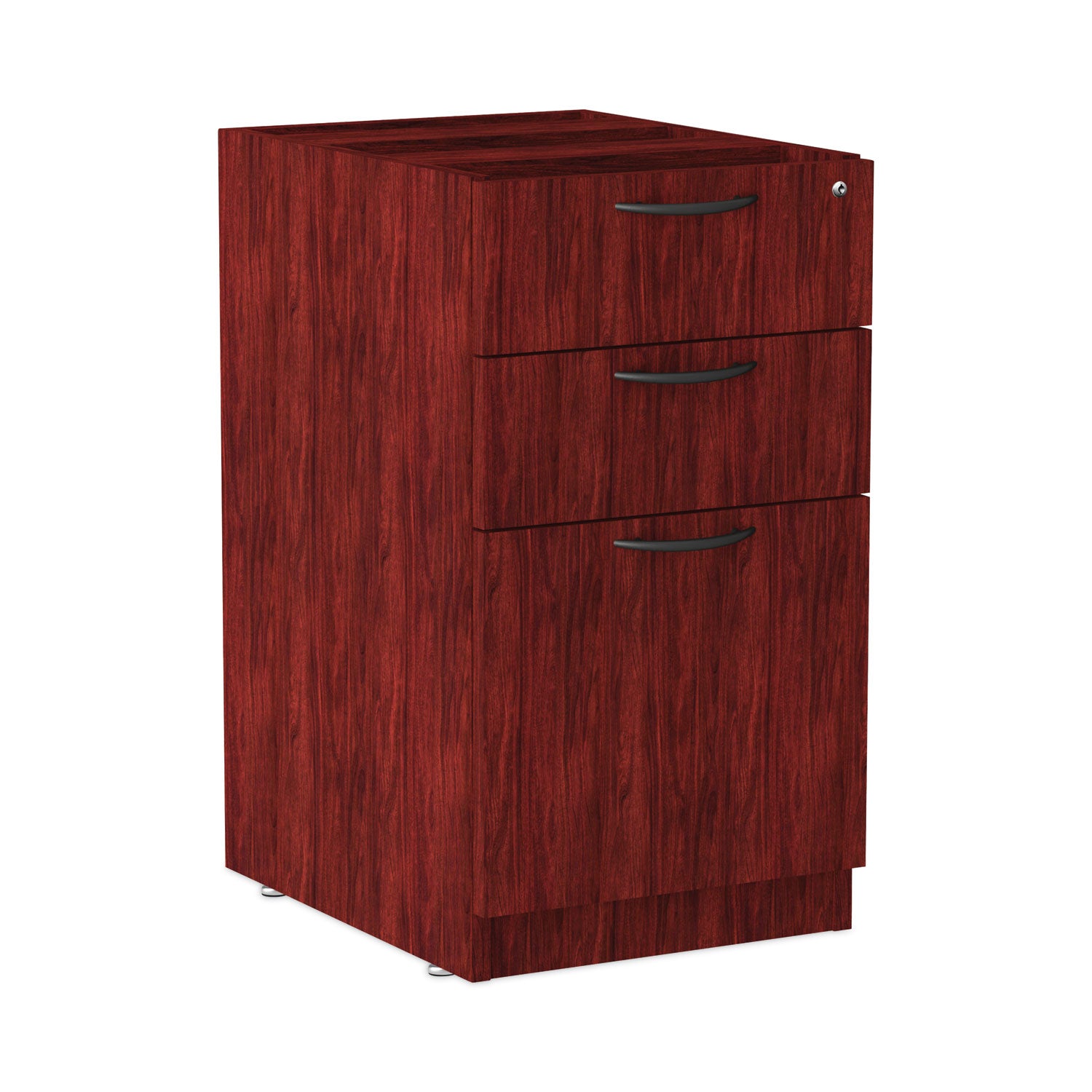 Alera Valencia Series Full Pedestal File, Left/Right, 3-Drawers: Box/Box/File, Legal/Letter, Mahogany, 15.63" x 20.5" x 28.5 -