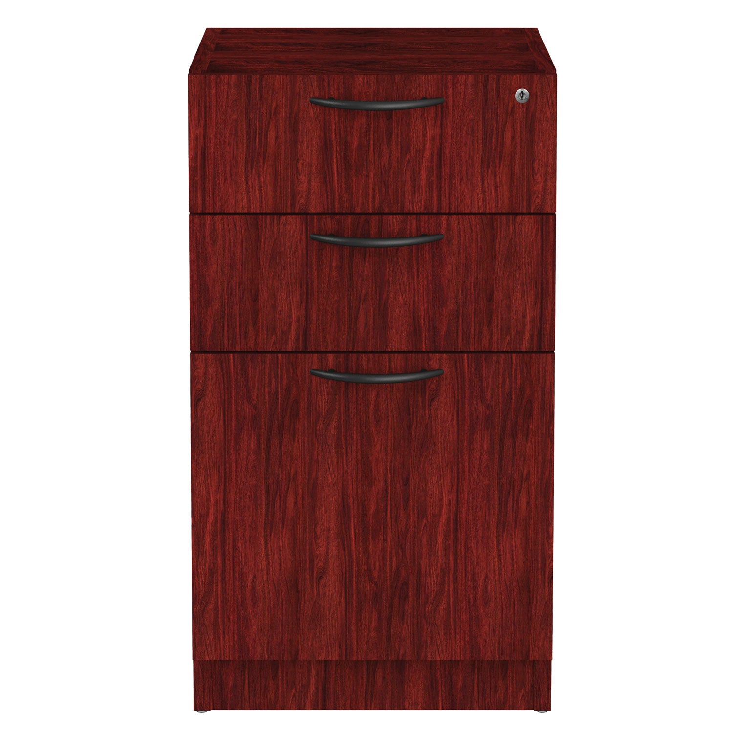 Alera Valencia Series Full Pedestal File, Left/Right, 3-Drawers: Box/Box/File, Legal/Letter, Mahogany, 15.63" x 20.5" x 28.5 -