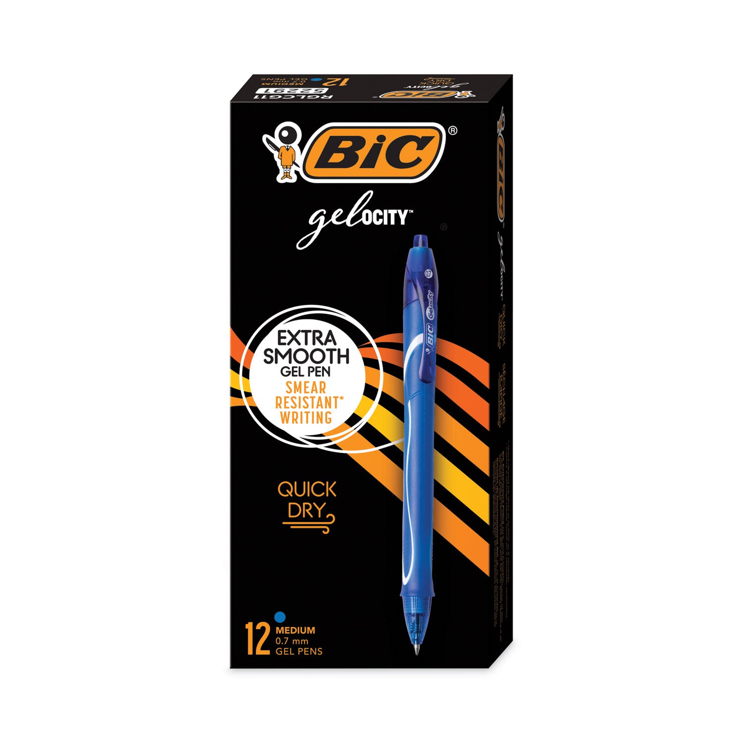 gel-ocity-quick-dry-gel-pen-retractable-medium-07-mm-blue-ink-blue-barrel-dozen_bicrglcg11be - 1