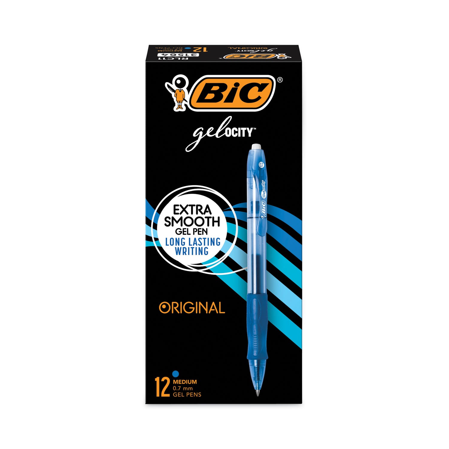 Gel-ocity Gel Pen, Retractable, Medium 0.7 mm, Blue Ink, Translucent Blue Barrel, Dozen -