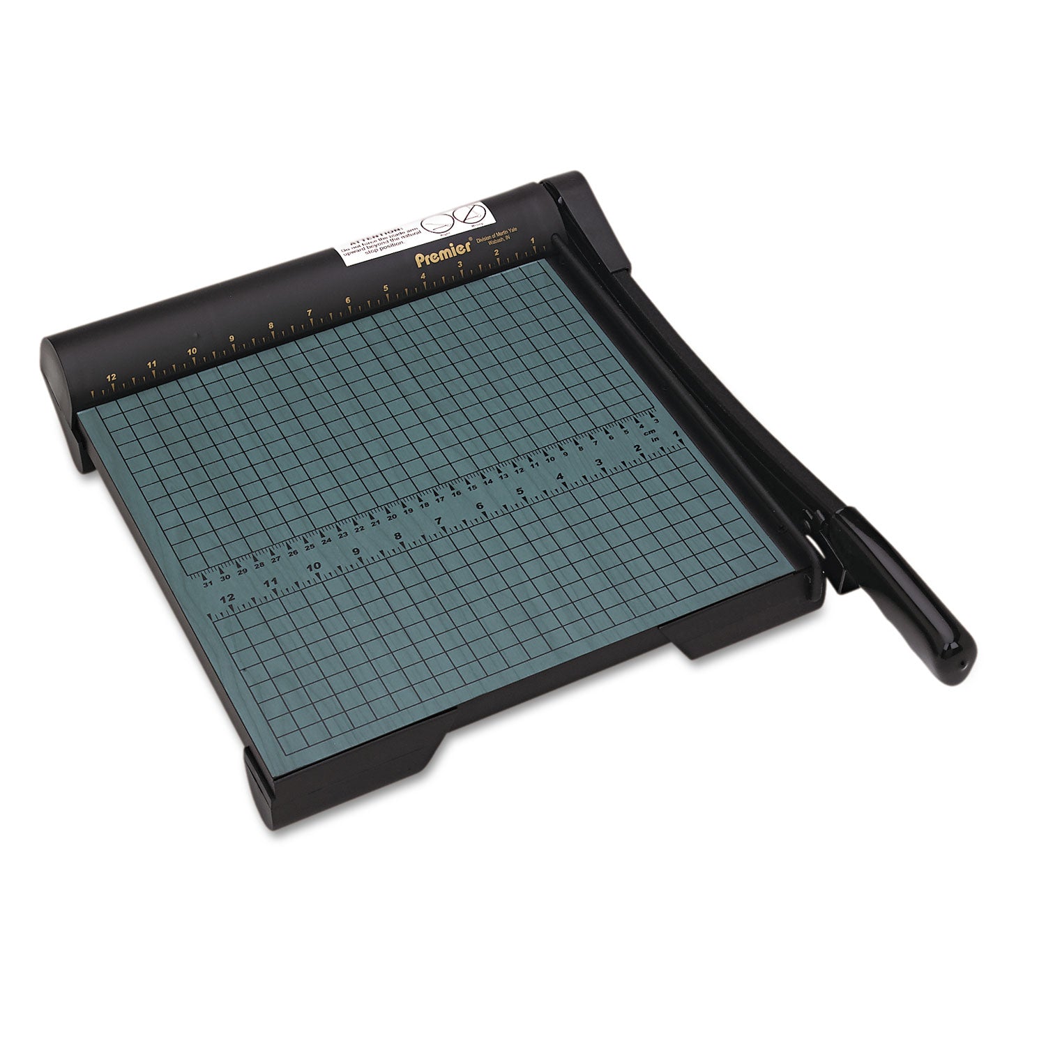 The Original Green Paper Trimmer, 20 Sheets, 12" Cut Length, Wood Base, 12.5 x 12 -
