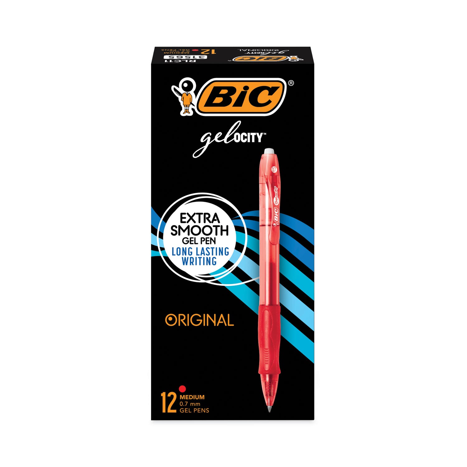 Gel-ocity Gel Pen, Retractable, Medium 0.7 mm, Red Ink, Translucent Red Barrel, Dozen -