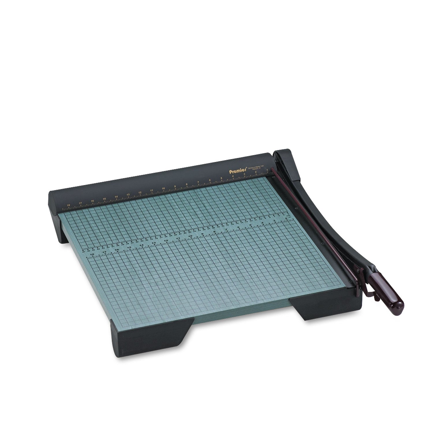 The Original Green Paper Trimmer, 20 Sheets, 18" Cut Length, Wood Base, 18.5 x 18 -