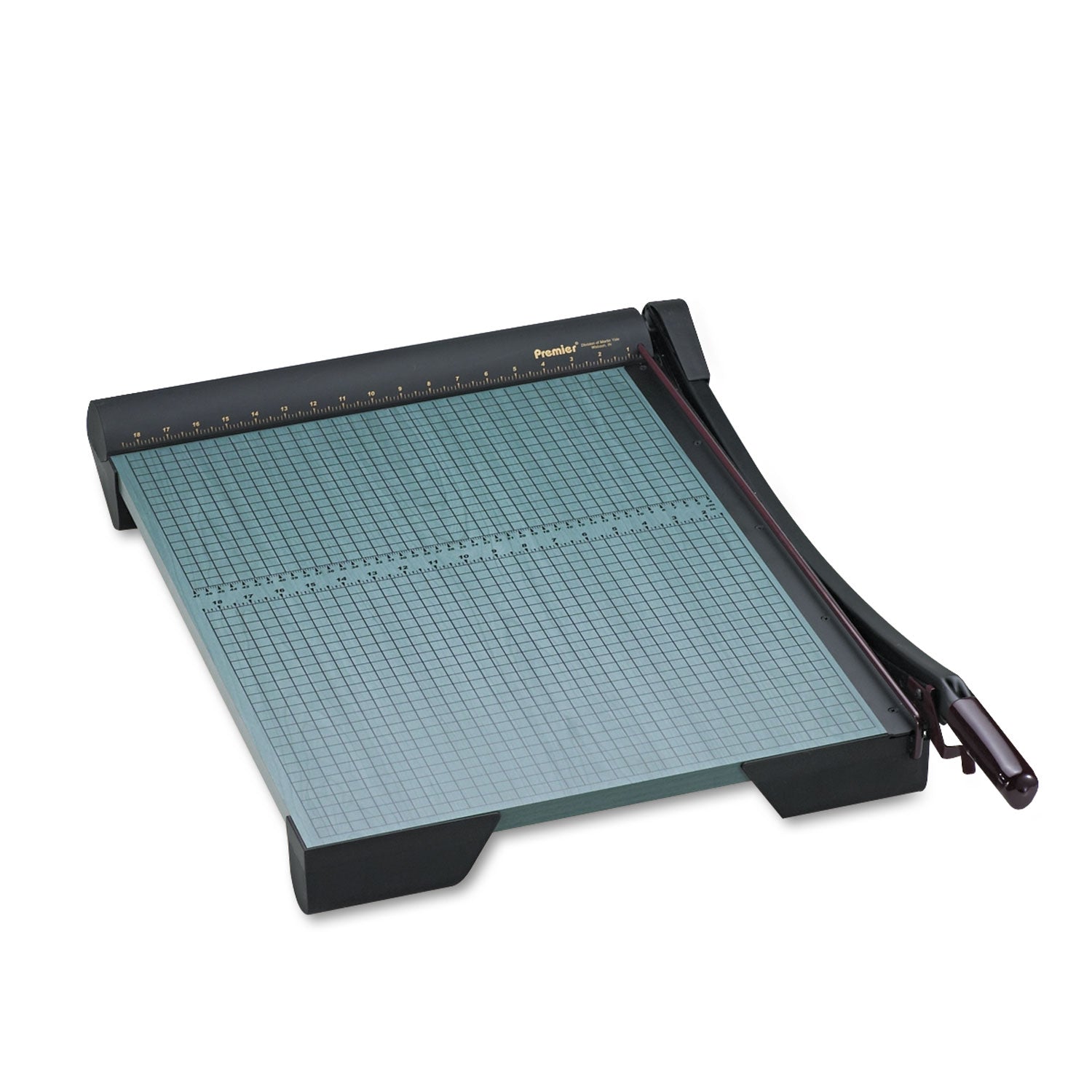 Premier Heavy-Duty Wood Series Paper Trimmers - 1 x Blade(s)Cuts 20Sheet - 24" Cutting Length - Straight Cutting - 5.6" Height x 26.8" Width x 37.8" Depth - Wood Base, Steel Blade - Green - 1