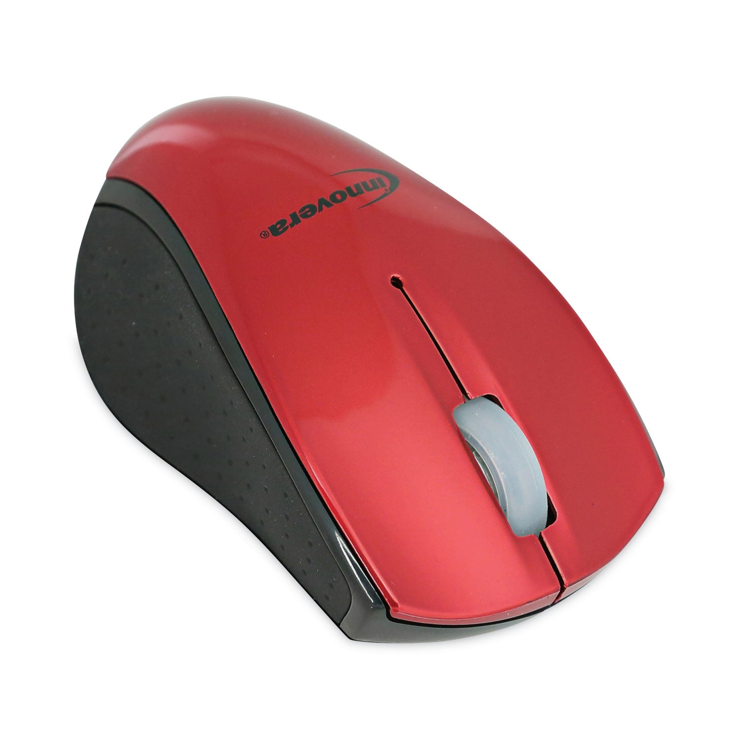 Mini Wireless Optical Mouse, 2.4 GHz Frequency/30 ft Wireless Range, Left/Right Hand Use, Red/Black -