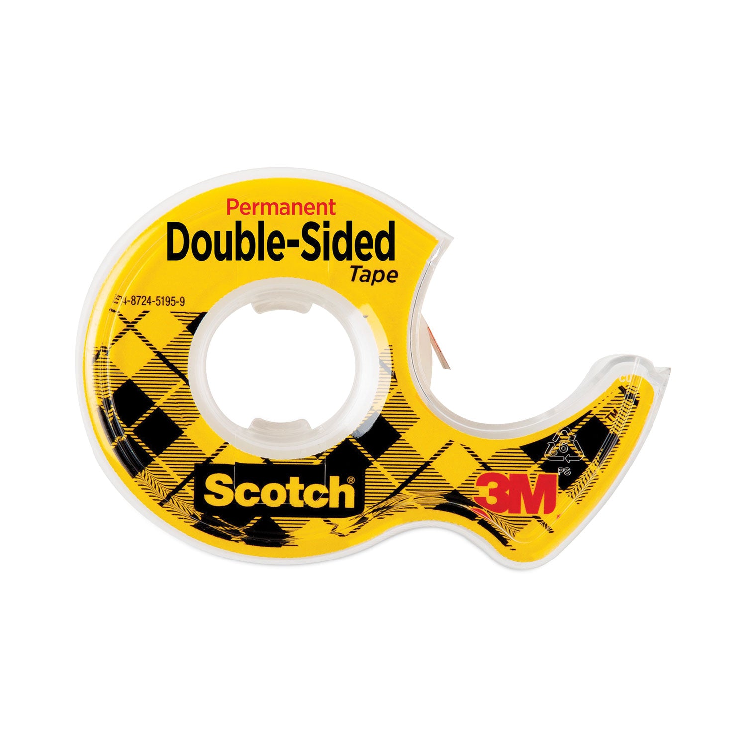 Double-Sided Permanent Tape in Handheld Dispenser, 1" Core, 0.5" x 20.83 ft, Clear -