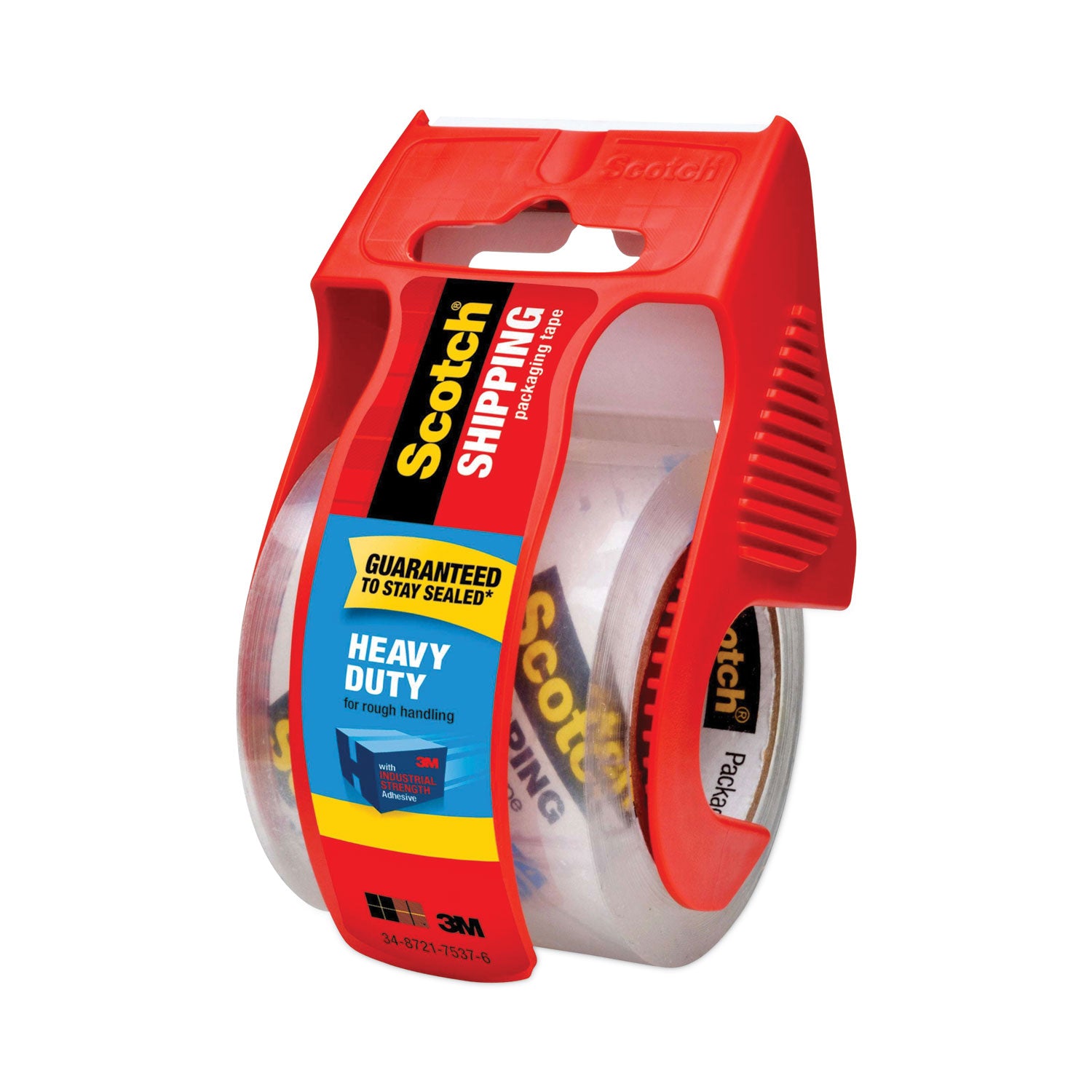 3850 Heavy-Duty Packaging Tape with Dispenser, 1.5" Core, 1.88" x 66.66 ft, Clear -
