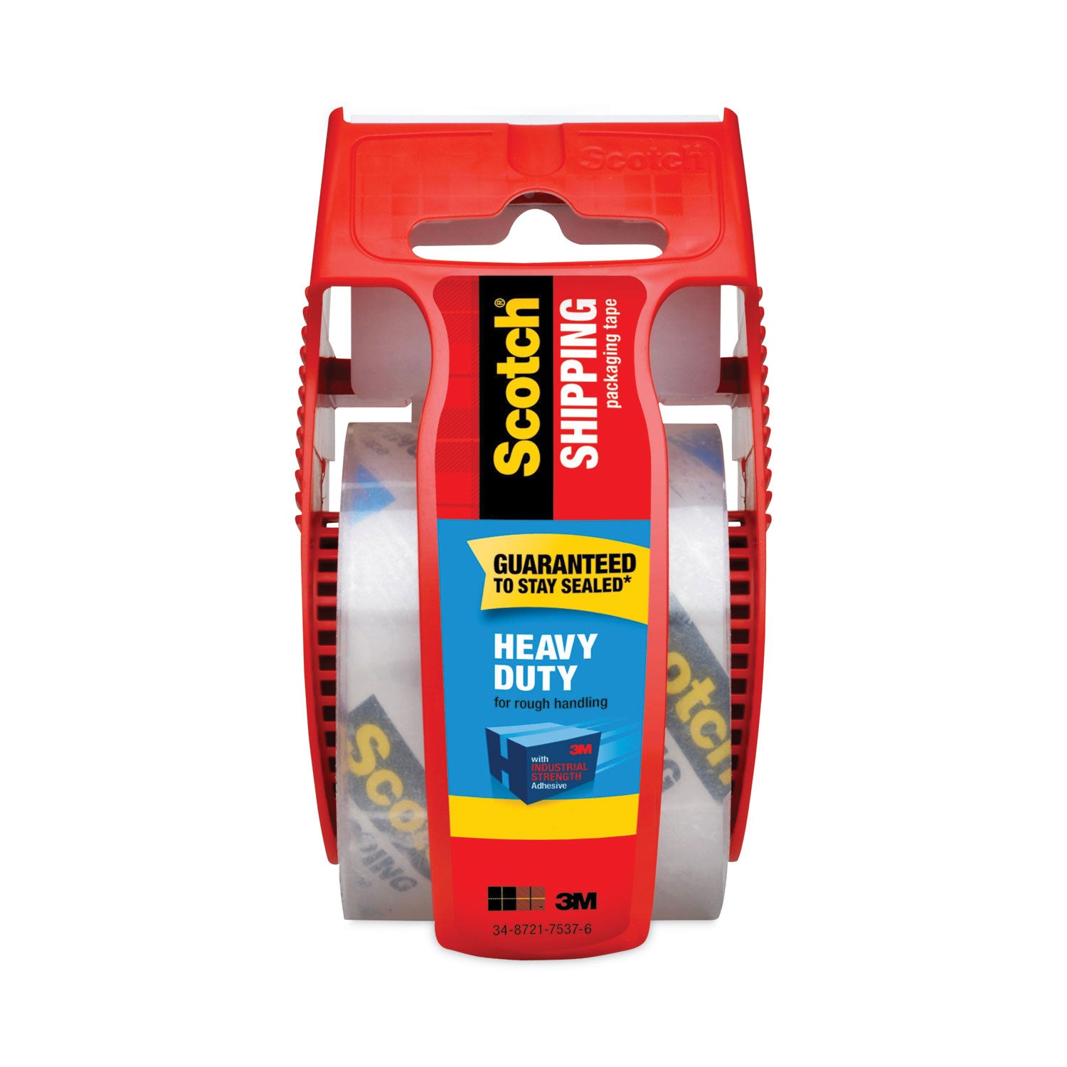 3850 Heavy-Duty Packaging Tape with Dispenser, 1.5" Core, 1.88" x 66.66 ft, Clear -
