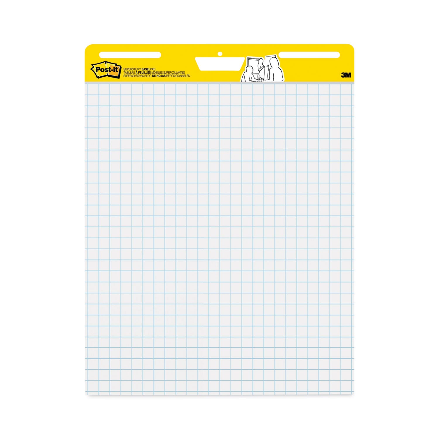 Vertical-Orientation Self-Stick Easel Pad Value Pack, Quadrille Rule (1 sq/in), 25 x 30, White, 30 Sheets, 4/Carton -