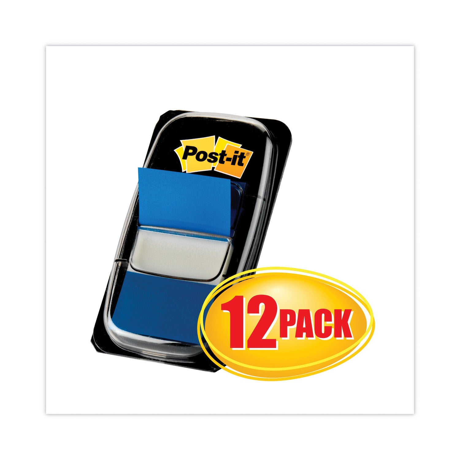 Marking Page Flags in Dispensers, Blue, 50 Flags/Dispenser, 12 Dispensers/Pack -