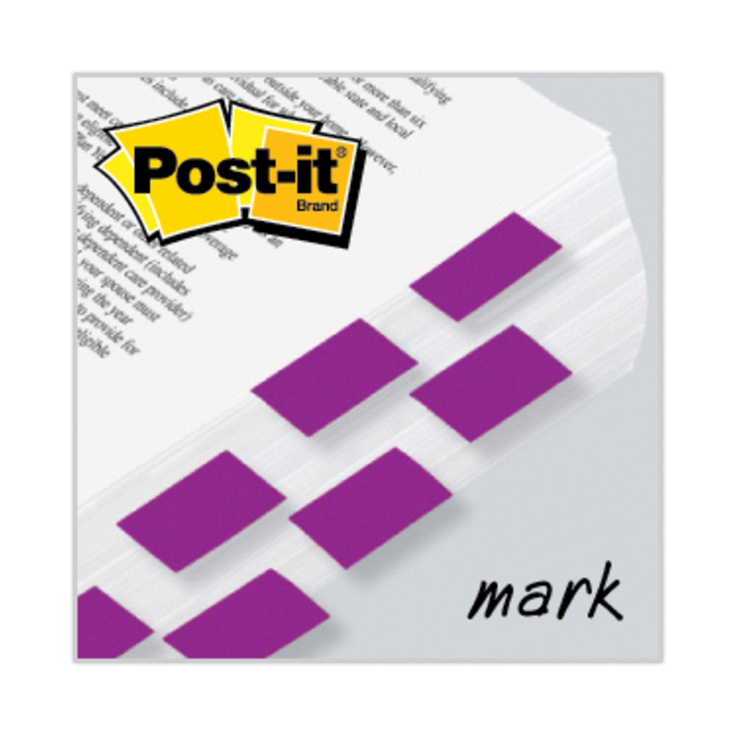 Standard Page Flags in Dispenser, Purple, 50 Flags/Dispenser, 2 Dispensers/Pack -