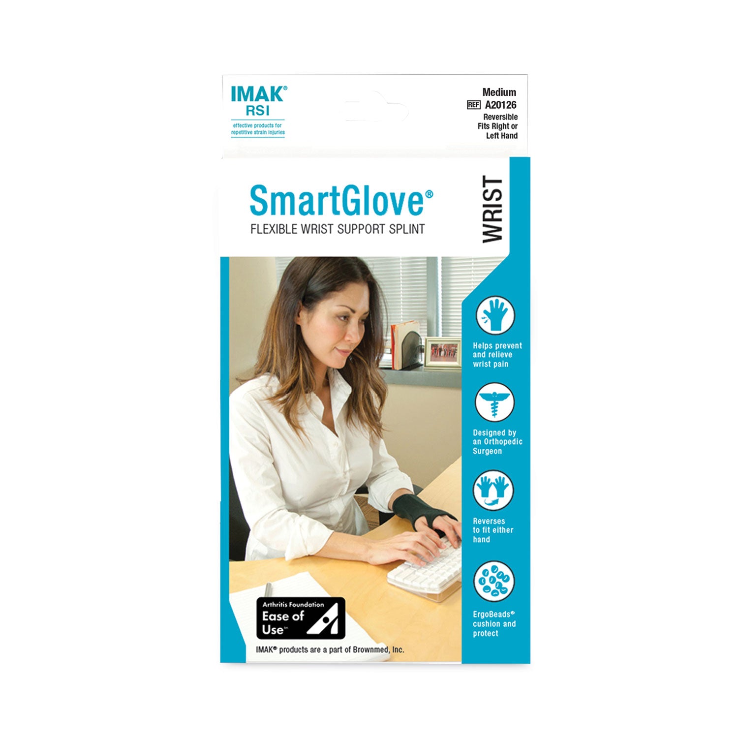 SmartGlove Wrist Wrap, Medium, Fits Hands Up to 3.75" Wide, Black -