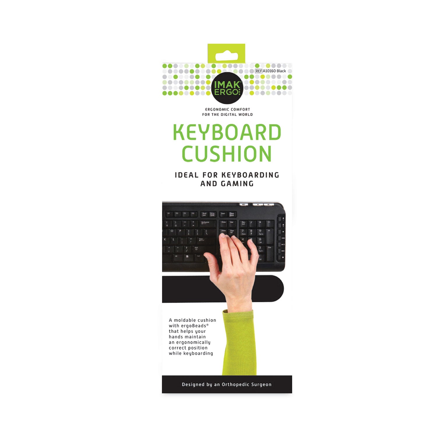Keyboard Wrist Cushion, 17.75 x 3, Black -