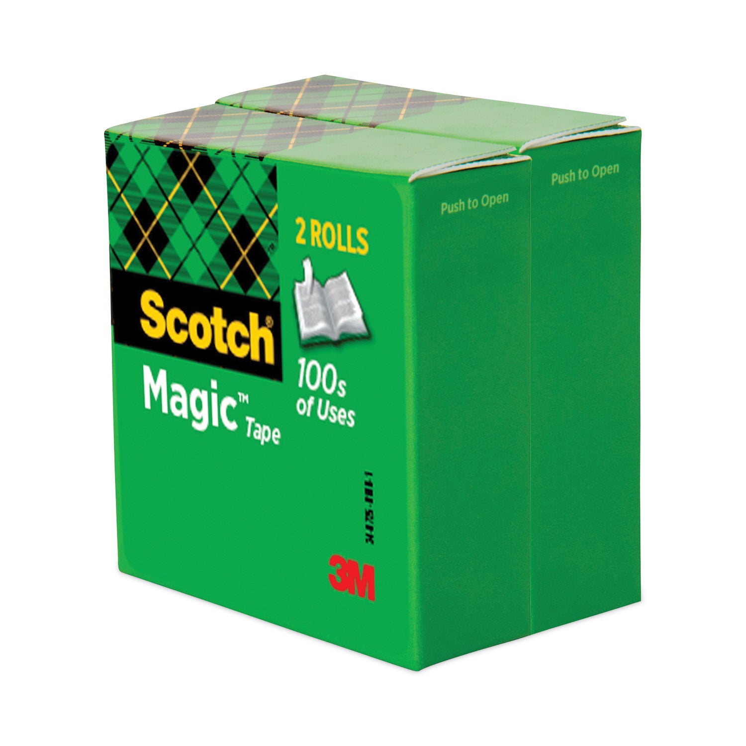 Magic Tape Refill, 3" Core, 0.75" x 72 yds, Clear, 2/Pack -