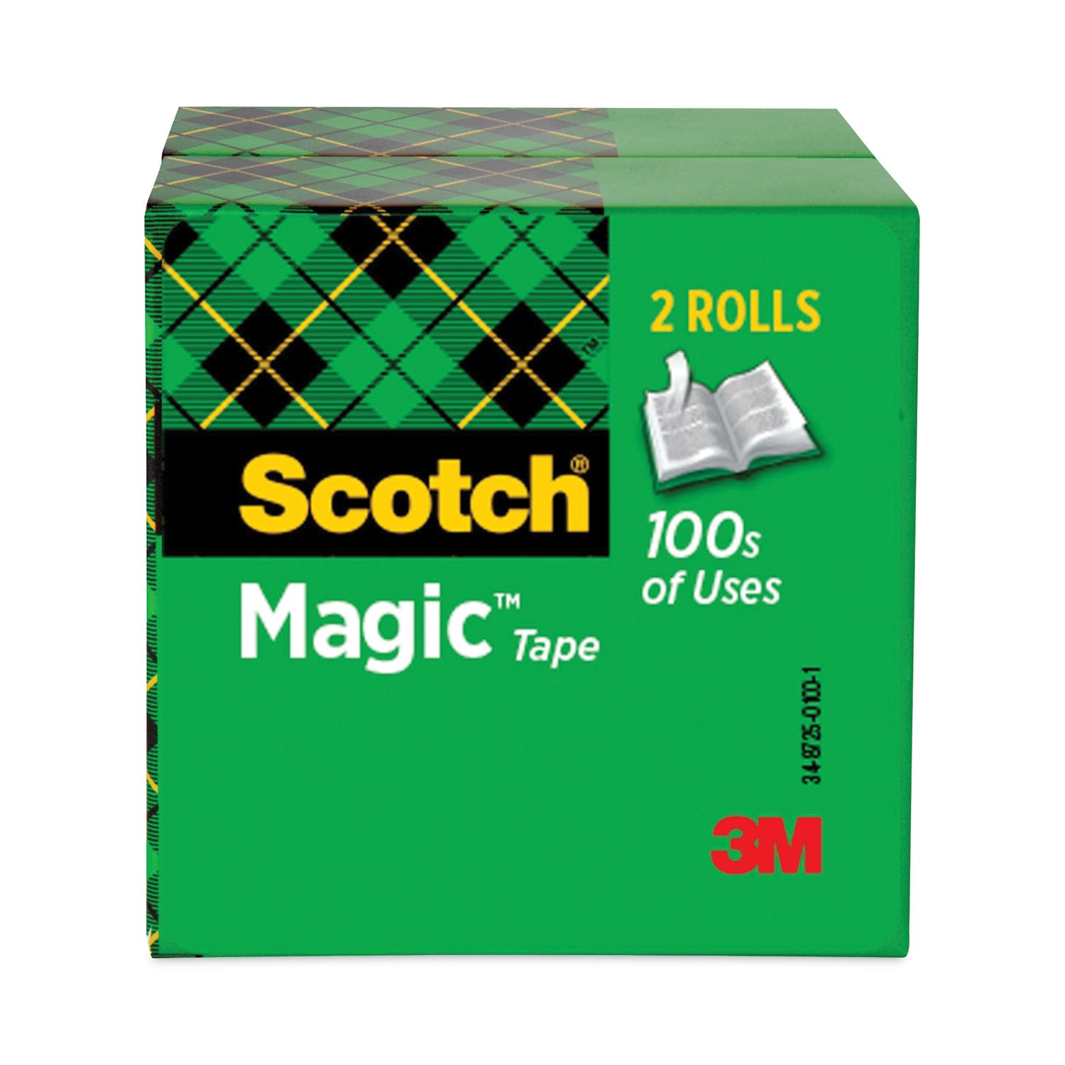 Magic Tape Refill, 3" Core, 0.75" x 72 yds, Clear, 2/Pack -