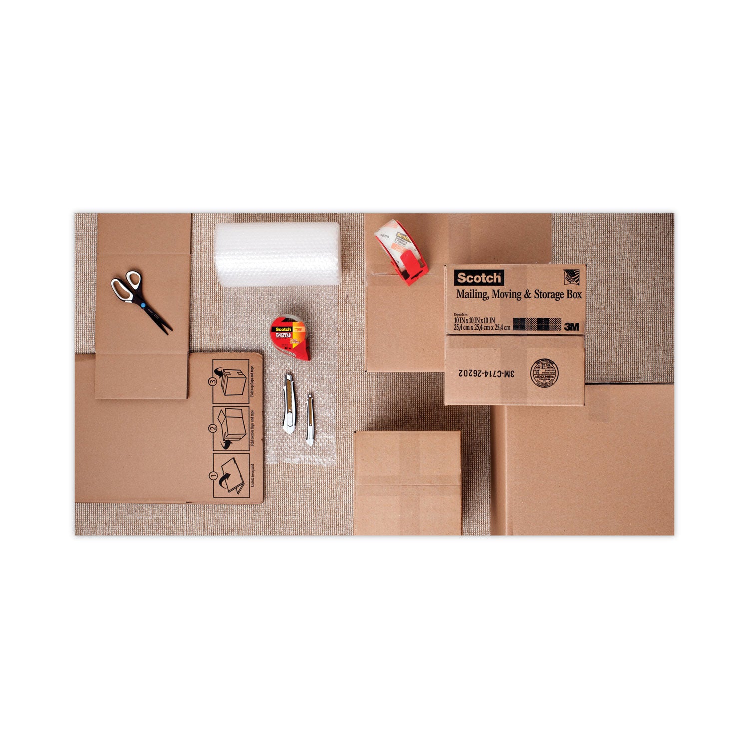 Storage Tape, 3" Core, 1.88" x 54.6 yds, Clear, 4/Pack -