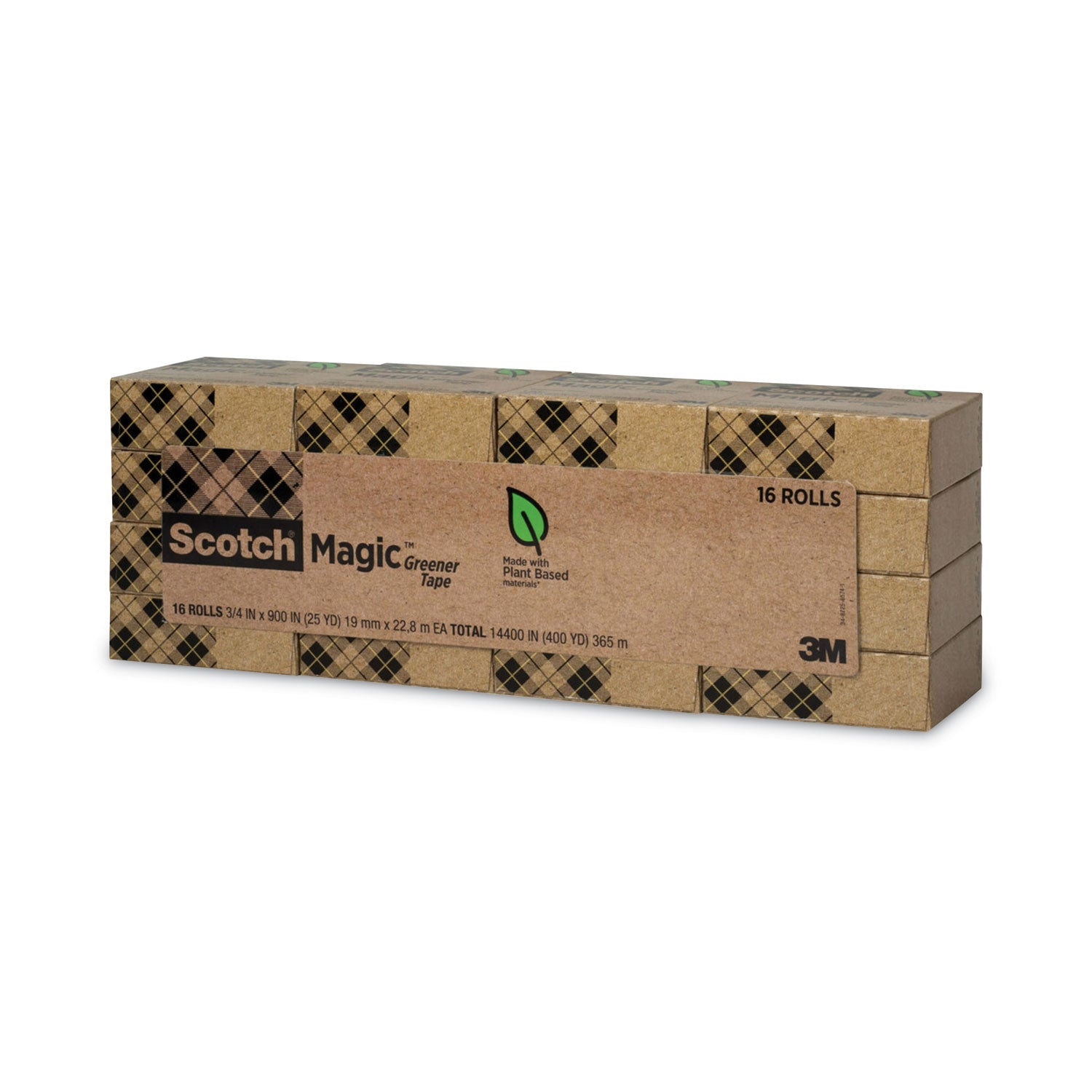 Magic Greener Tape, 1" Core, 0.75" x 75 ft, Clear, 16/Pack -