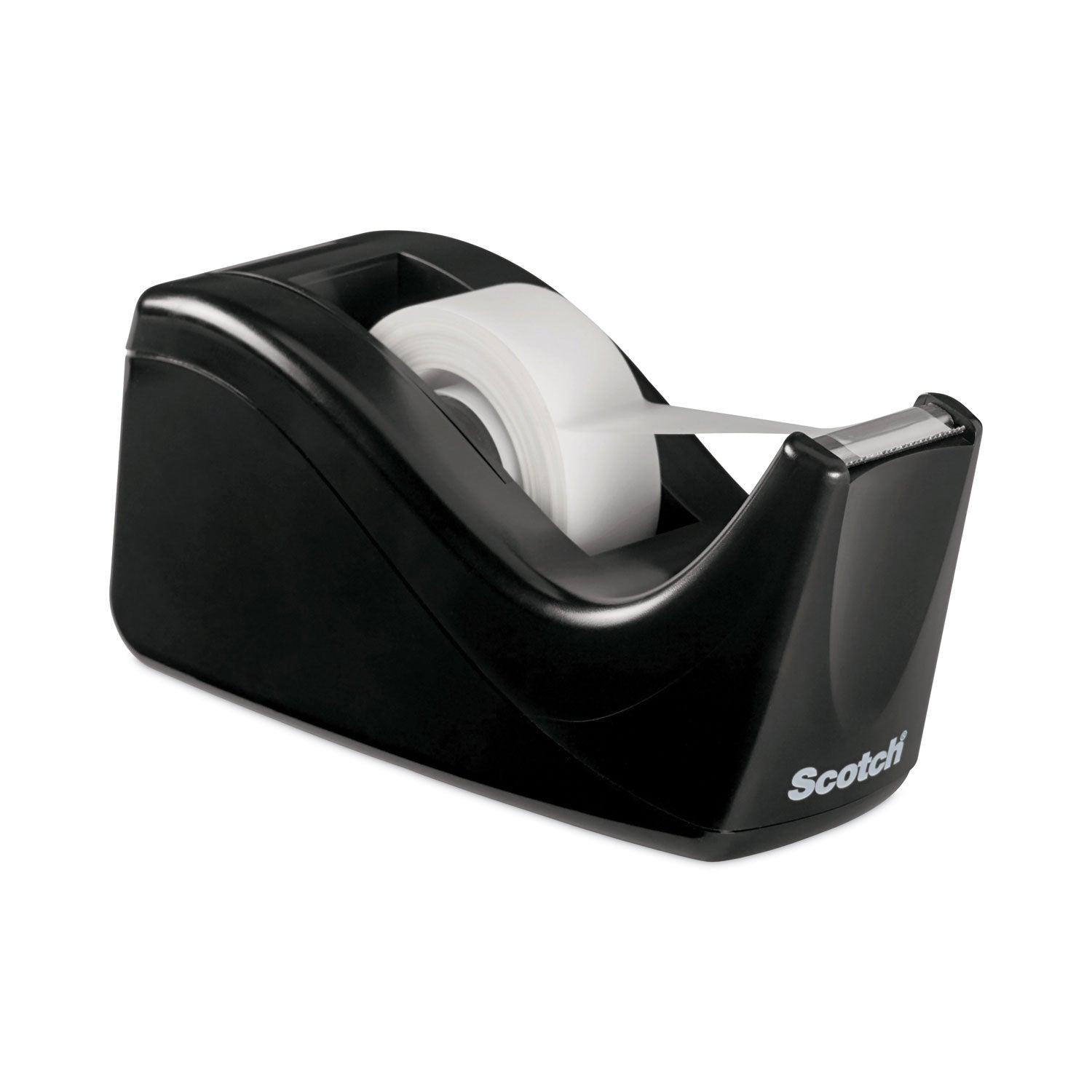 Value Desktop Tape Dispenser, 1" Core, Two-Tone Black -