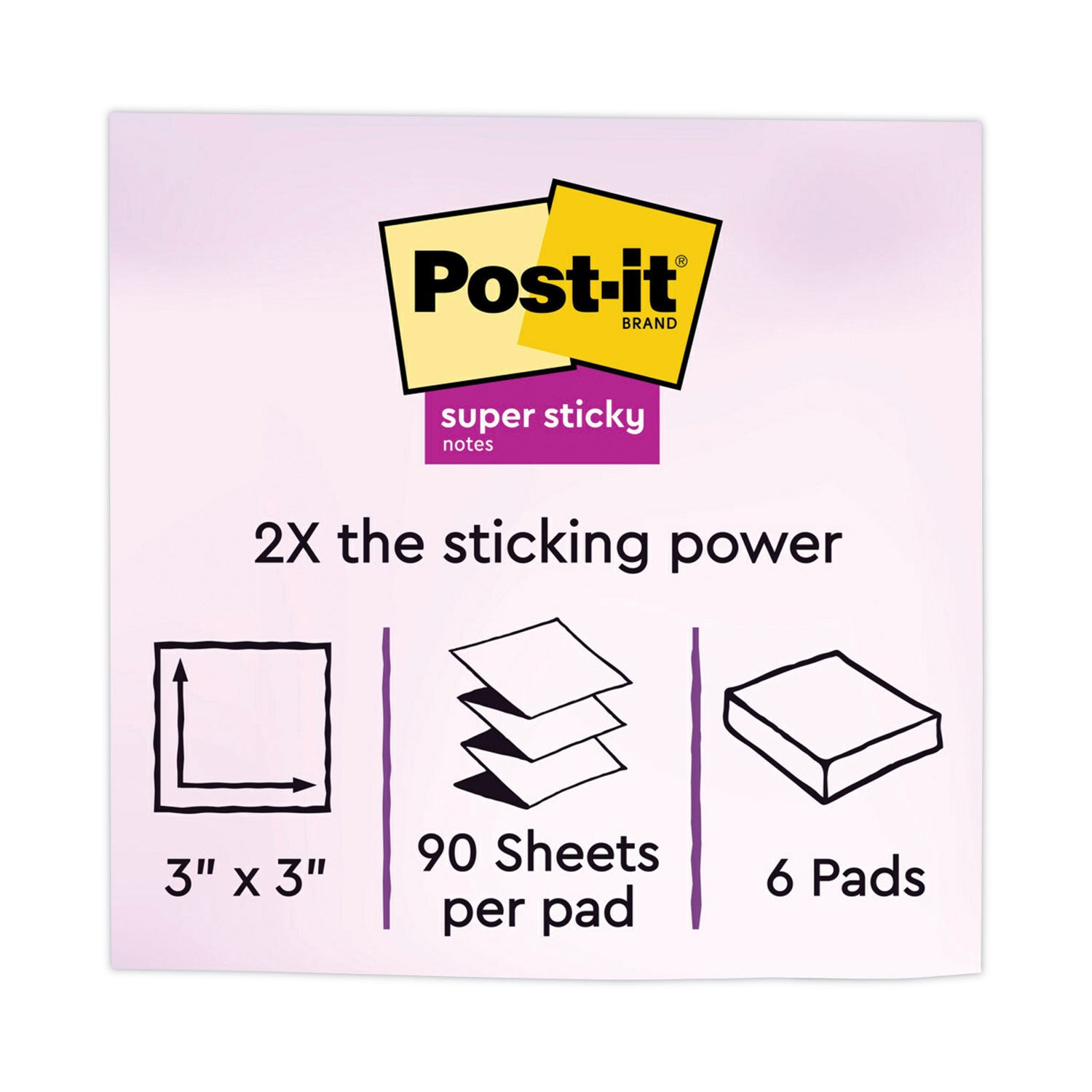 Pop-up 3 x 3 Note Refill, 3" x 3", Energy Boost Collection Colors, 90 Sheets/Pad, 6 Pads/Pack -