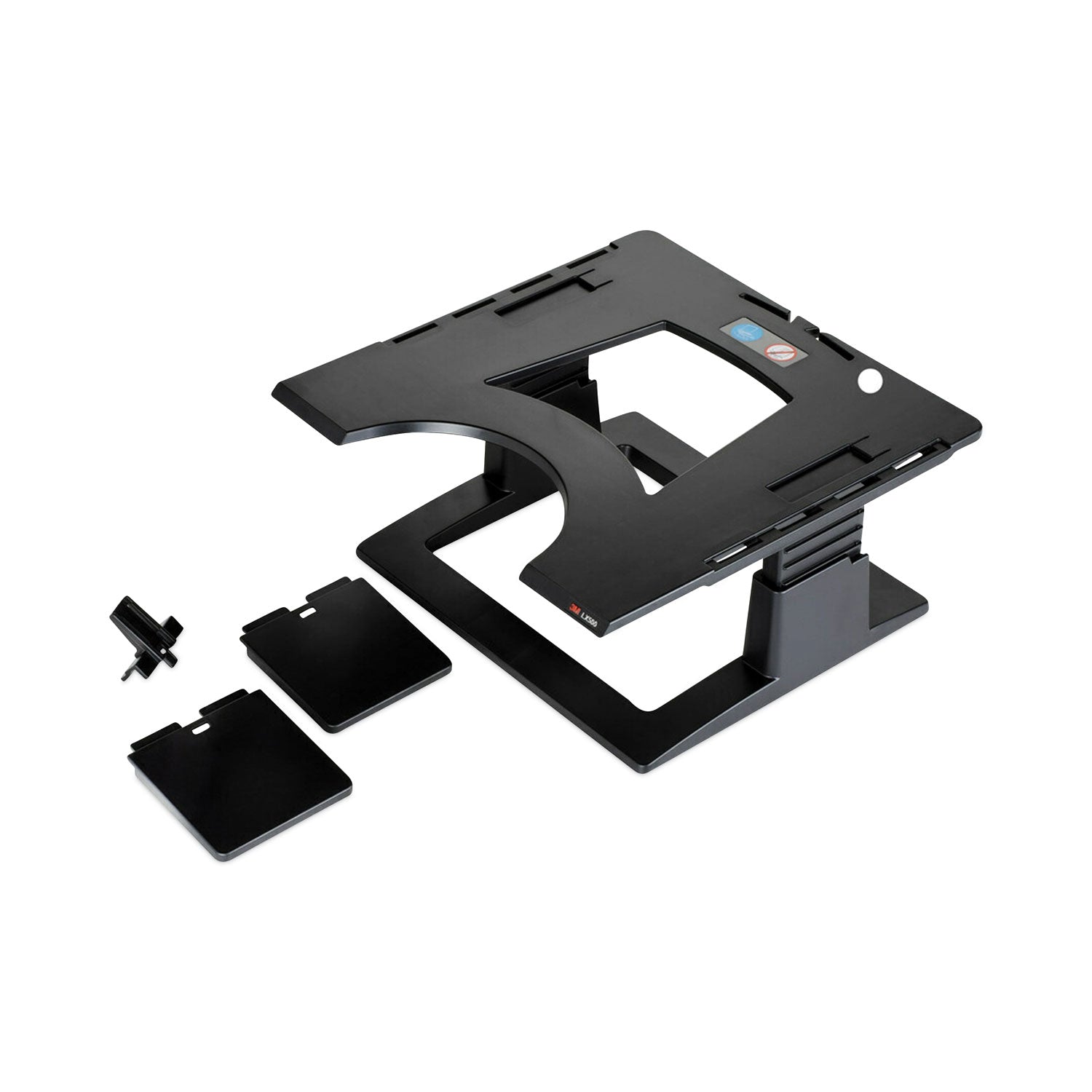 Adjustable Notebook Riser, 13" x 13" x 4" to 6", Black, Supports 20 lbs -