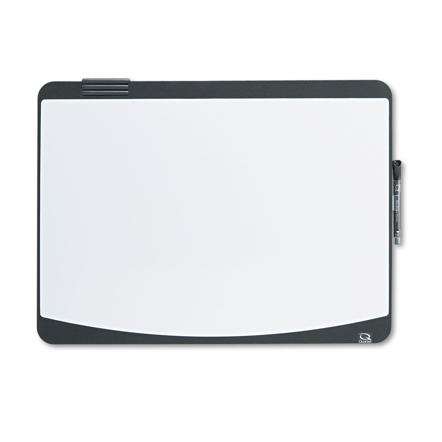 Tack and Write Board, 25.5 x 17.5, Black/White Surface, Black Plastic Frame -