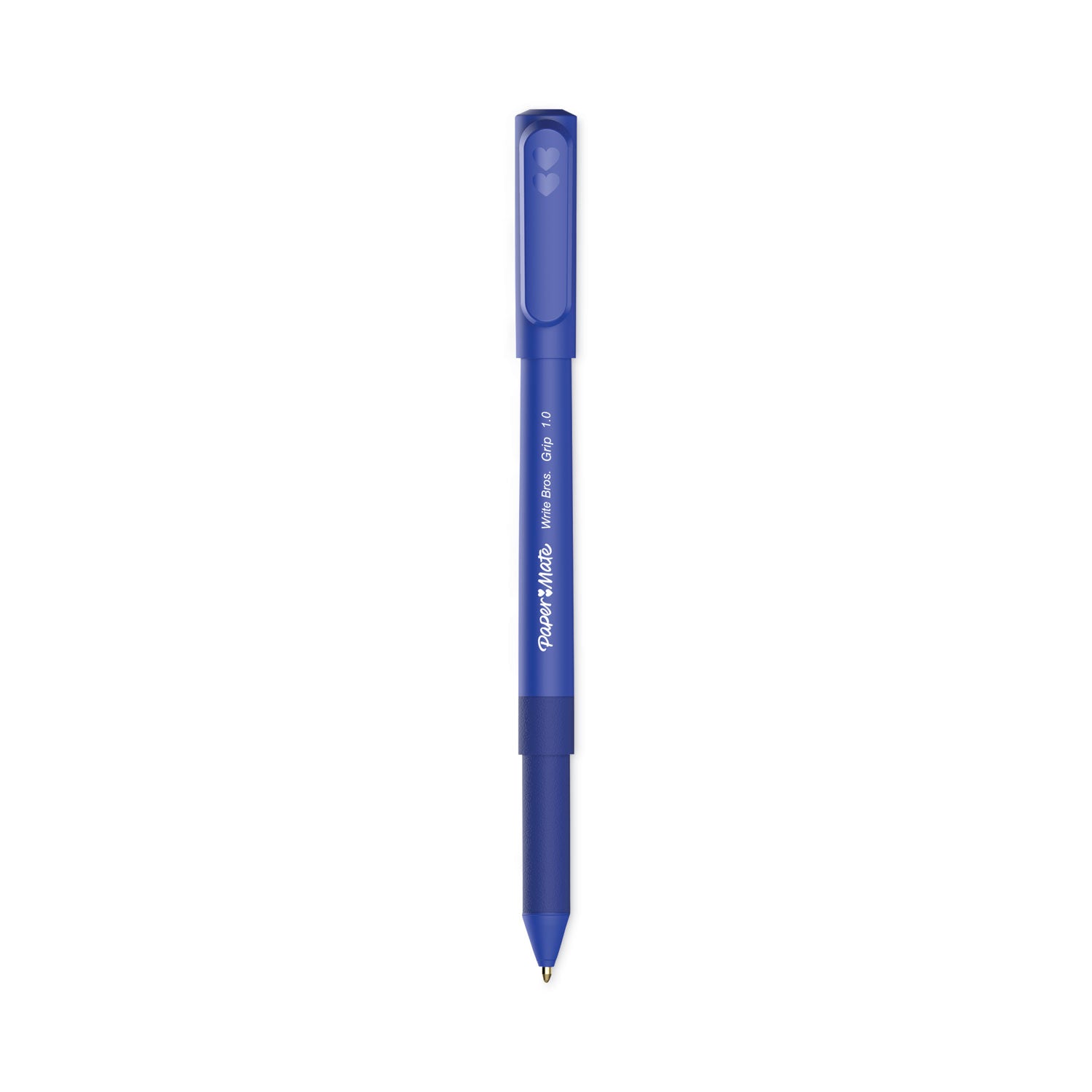 write-bros-grip-ballpoint-pen-stick-medium-1-mm-blue-ink-blue-barrel-dozen_pap2124506 - 1