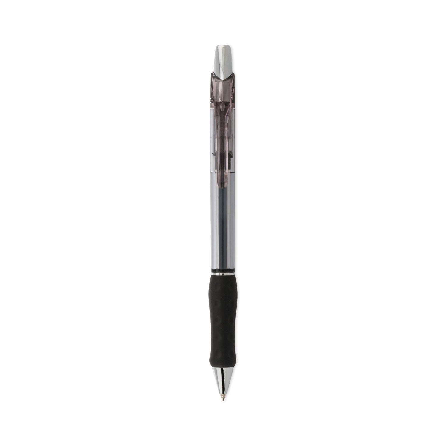 rsvp-super-rt-ballpoint-pen-retractable-medium-07-mm-black-ink-clear-black-barrel-dozen_penbx477a - 1